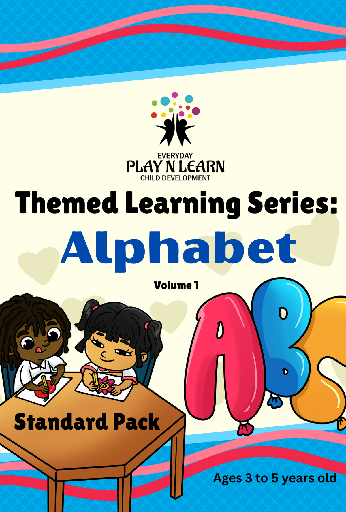 Alphabet  Volume 1- Themed Learning Activity Pack (Ages 3-5) | Preschool Letter Tracing & Vowel Games