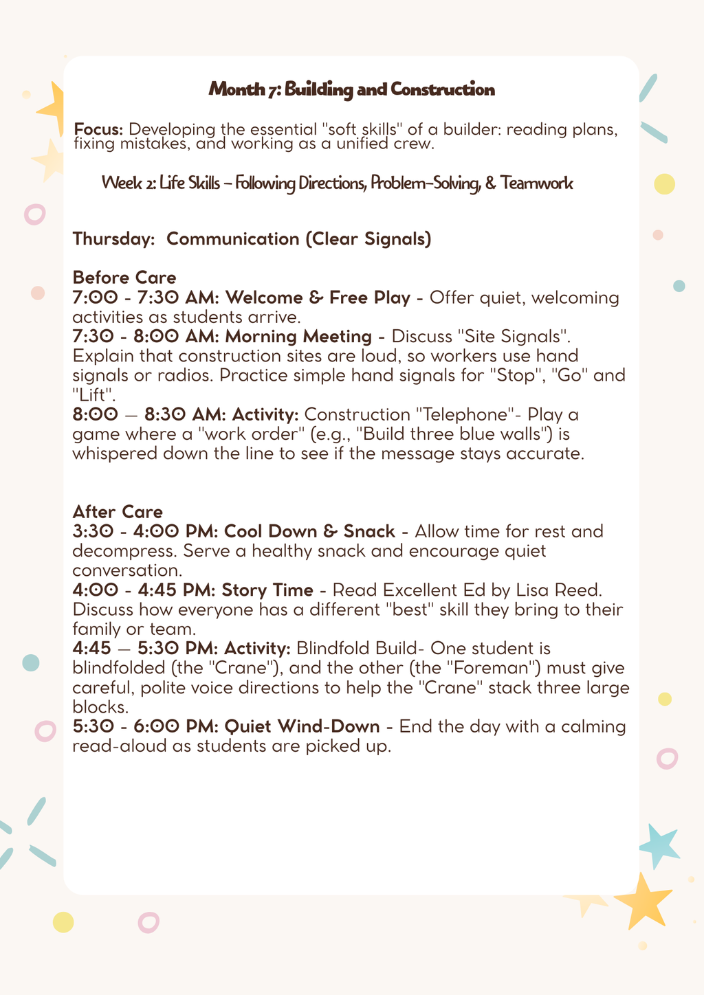 1st & 2nd Grade After-School & Before-Care Curriculum: Month 7 (March) - Building & Construction
