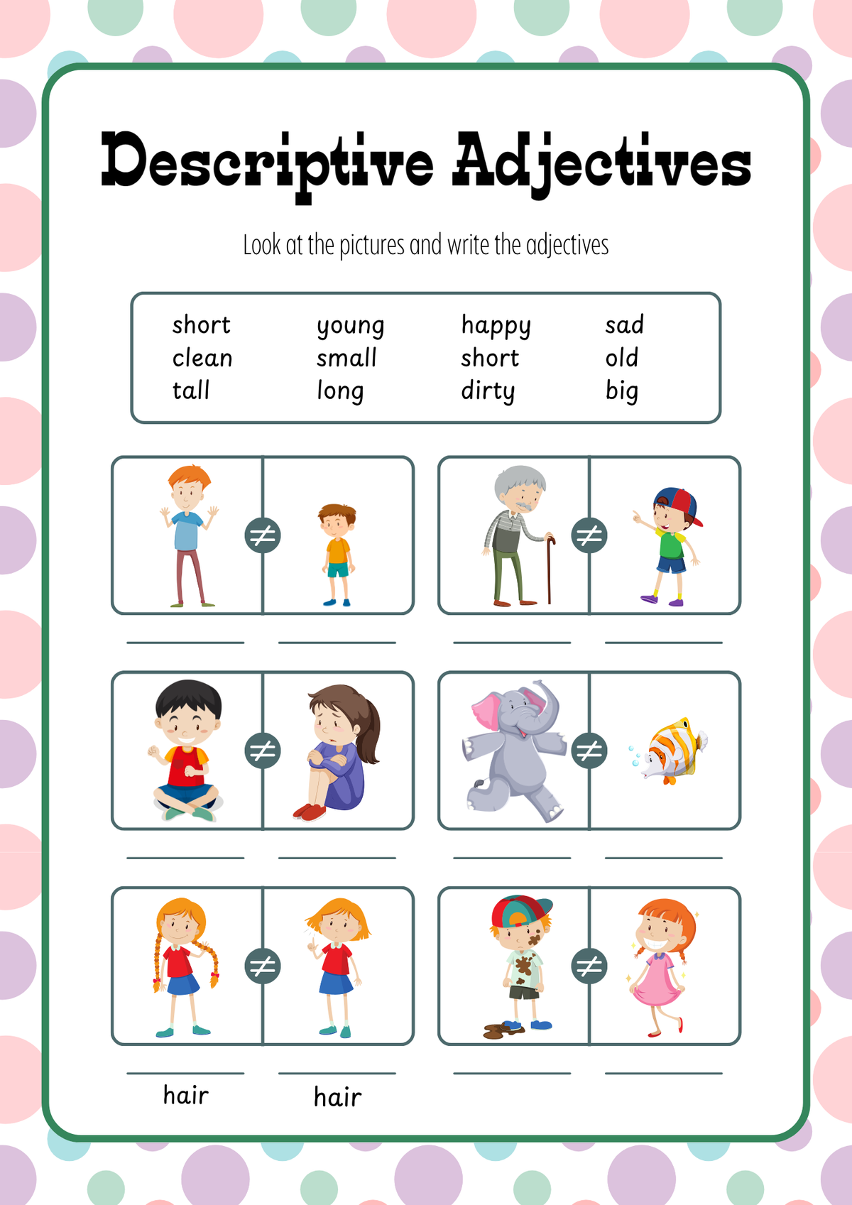 Adjectives Around Me Activity Pack (Grades 3-4) |  Grammar Worksheets
