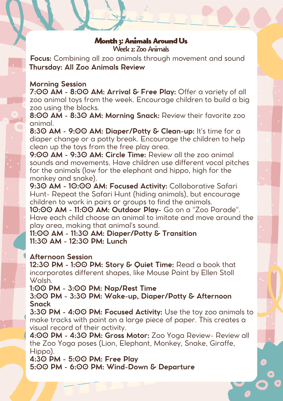 2 Years Old- Lesson Plan: Animals Around Us (Month 3) | Everyday Play N Learn Curriculum Series