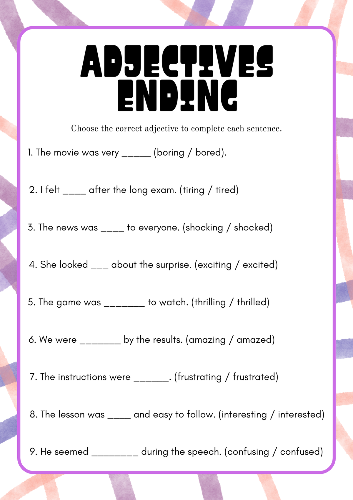 Adjectives Around Me Activity Pack (Grades 7-8) | Middle School Grammar & Writing Worksheets