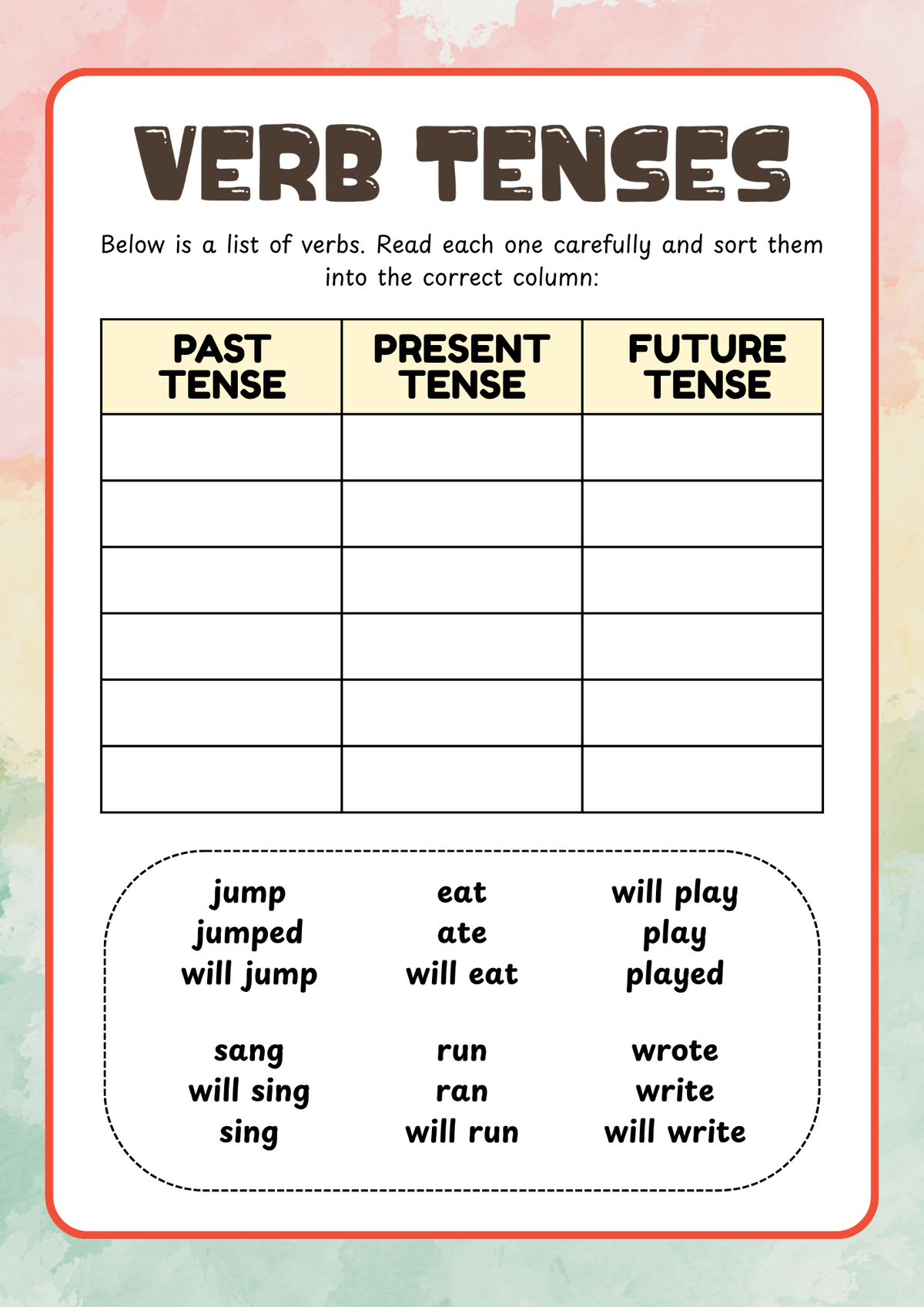 Action Words Adventure Activity Pack (Grades 3-4) | Elementary Verbs & Tenses Worksheets
