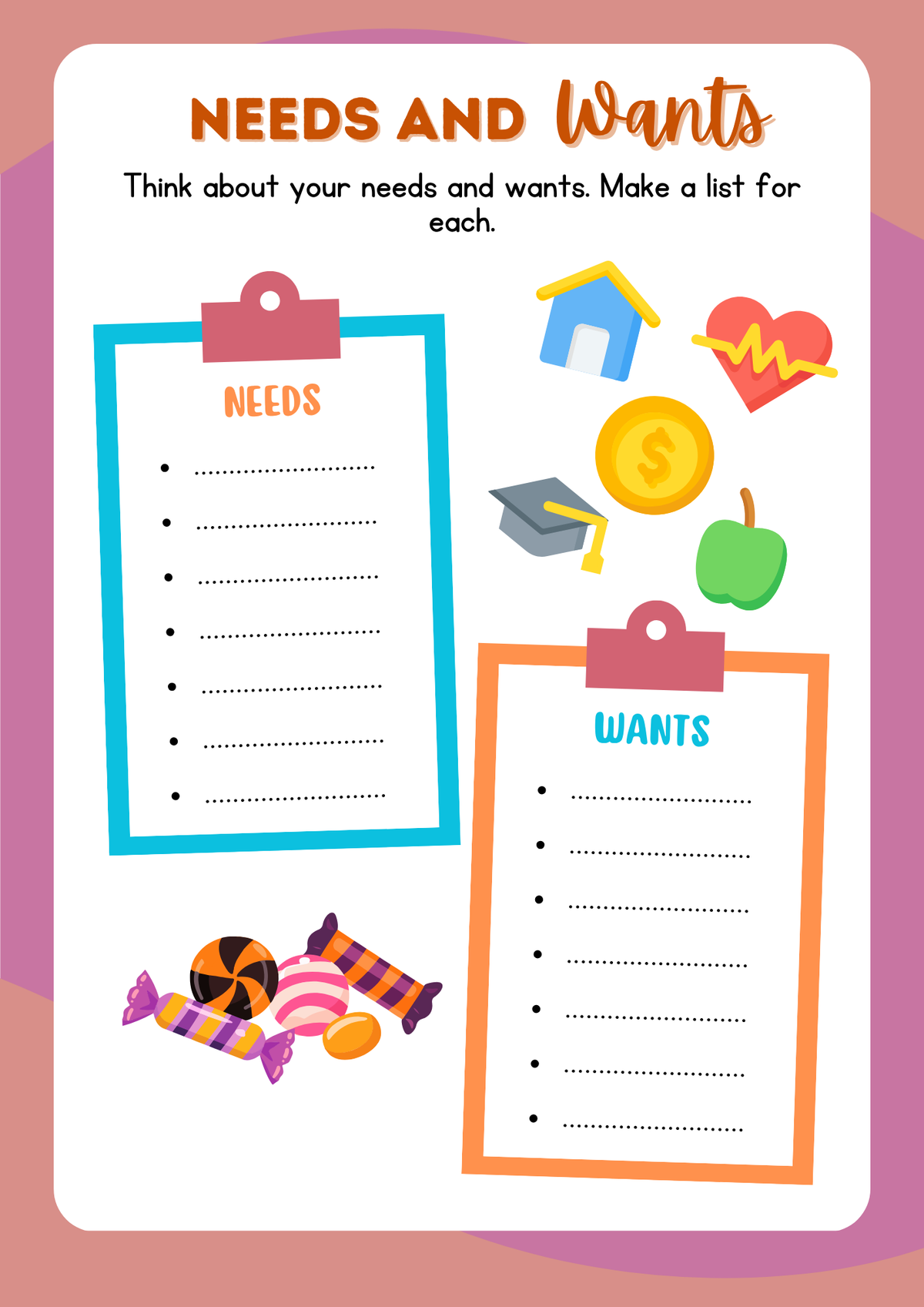 Money Management & Budgeting (Before & After Care Series) | Kids Financial Literacy Worksheets