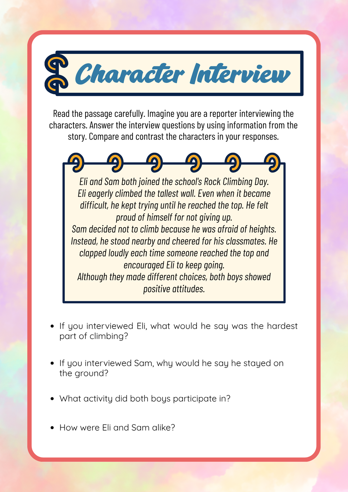Compare & Contrast Characters Activity Pack (Grades 3-5) | Reading Comprehension Worksheets