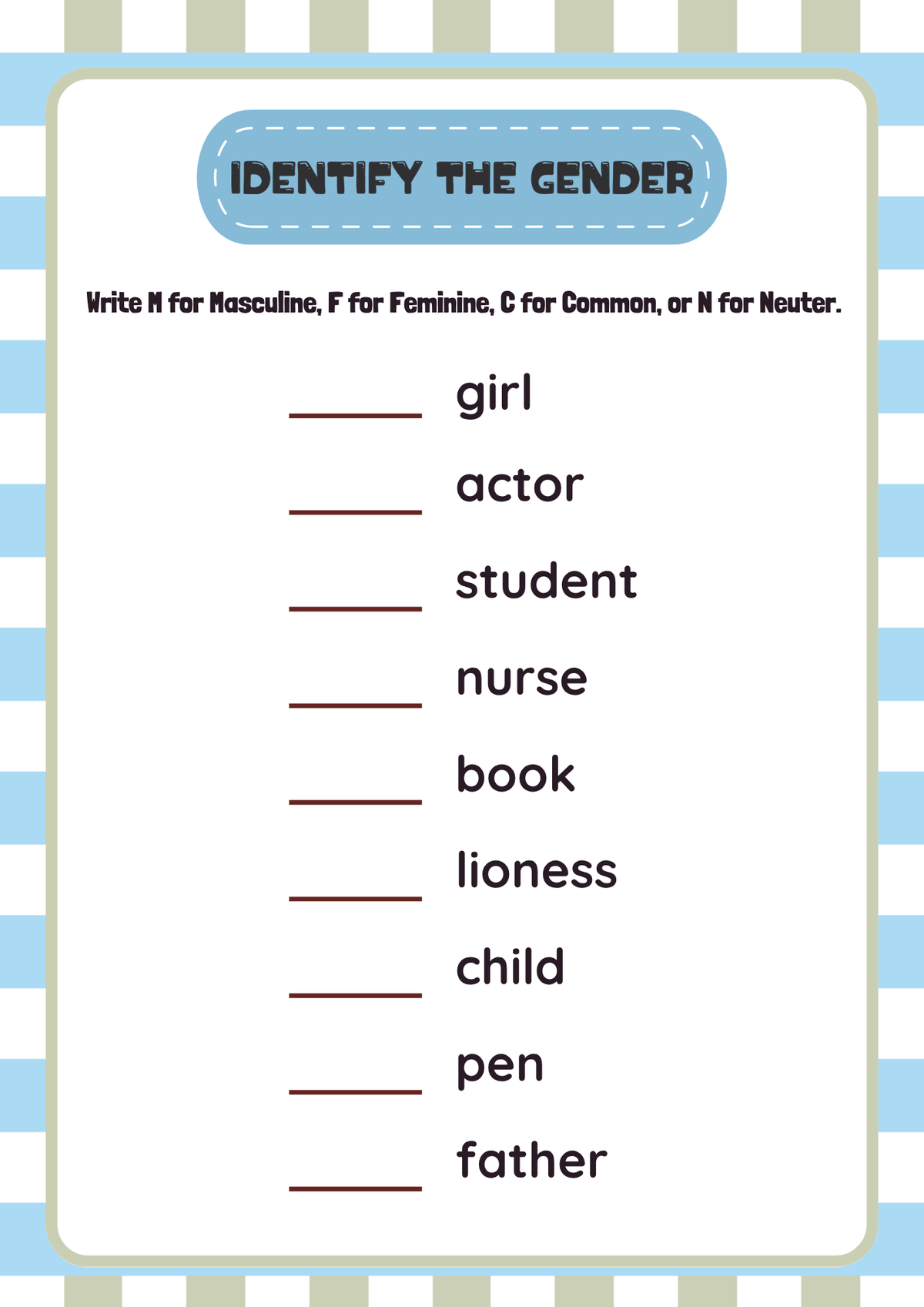 All About Nouns Activity Pack (Grades 3-4) | Upper Elementary Plurals & Noun Gender Worksheets