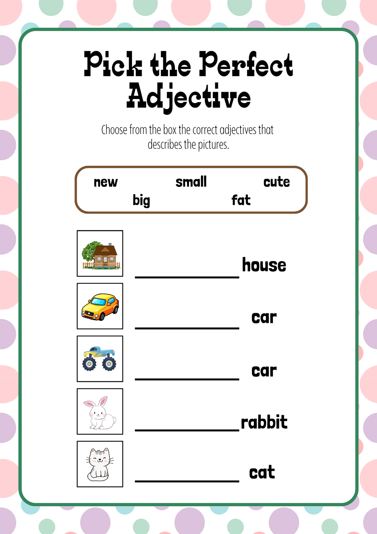 Adjectives Around Me Activity Pack (Grades 3-4) |  Grammar Worksheets
