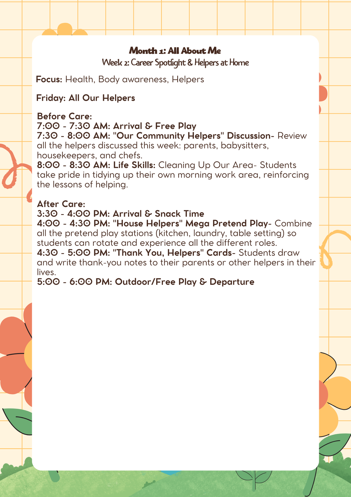 1st–2nd Grade- Lesson Plan: All About Me (Month 1) | Everyday Play N Learn Curriculum Series