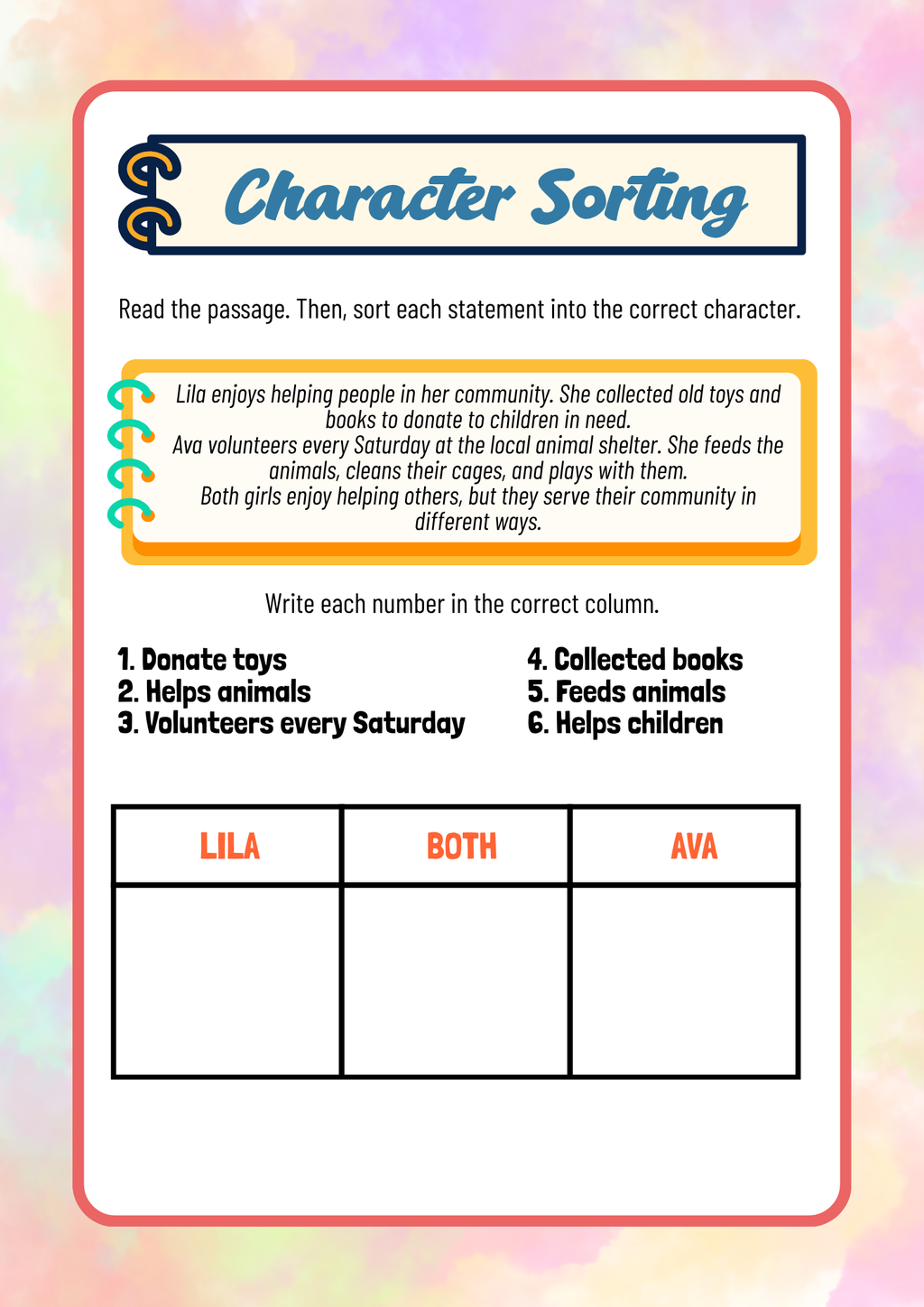 Compare & Contrast Characters Activity Pack (Grades 3-5) | Reading Comprehension Worksheets