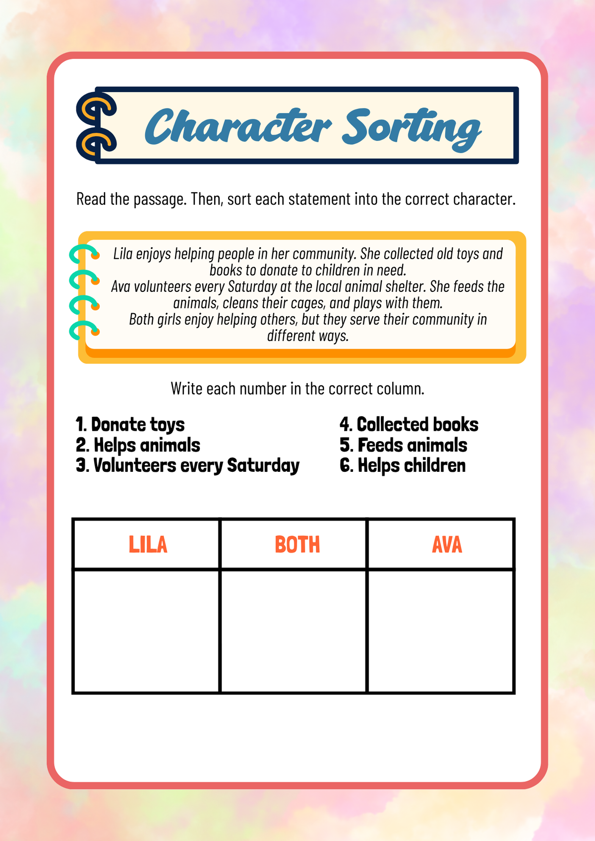 Compare & Contrast Characters Activity Pack (Grades 3-5) | Reading Comprehension Worksheets