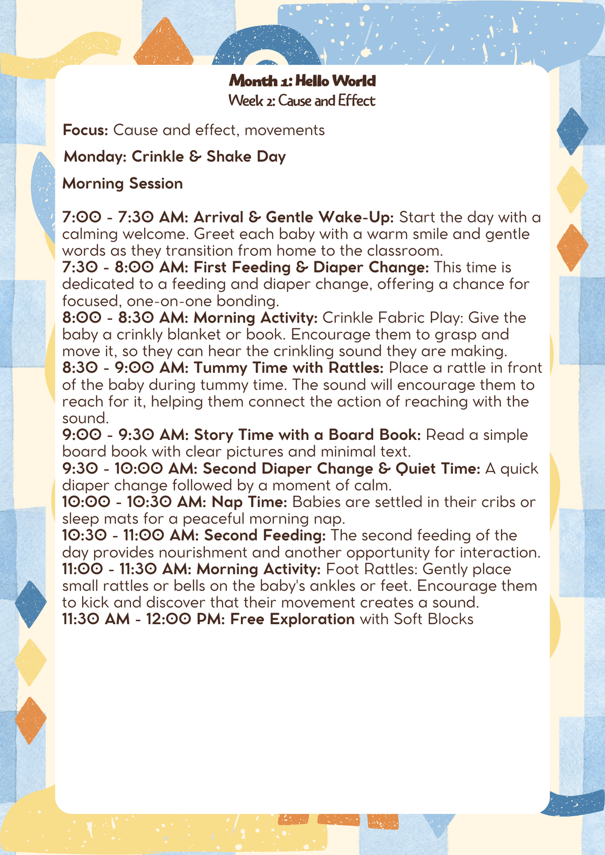 6 Weeks–12 Months: Lesson Plan: Hello World (Month 1) | Everyday Play N Learn Curriculum Series