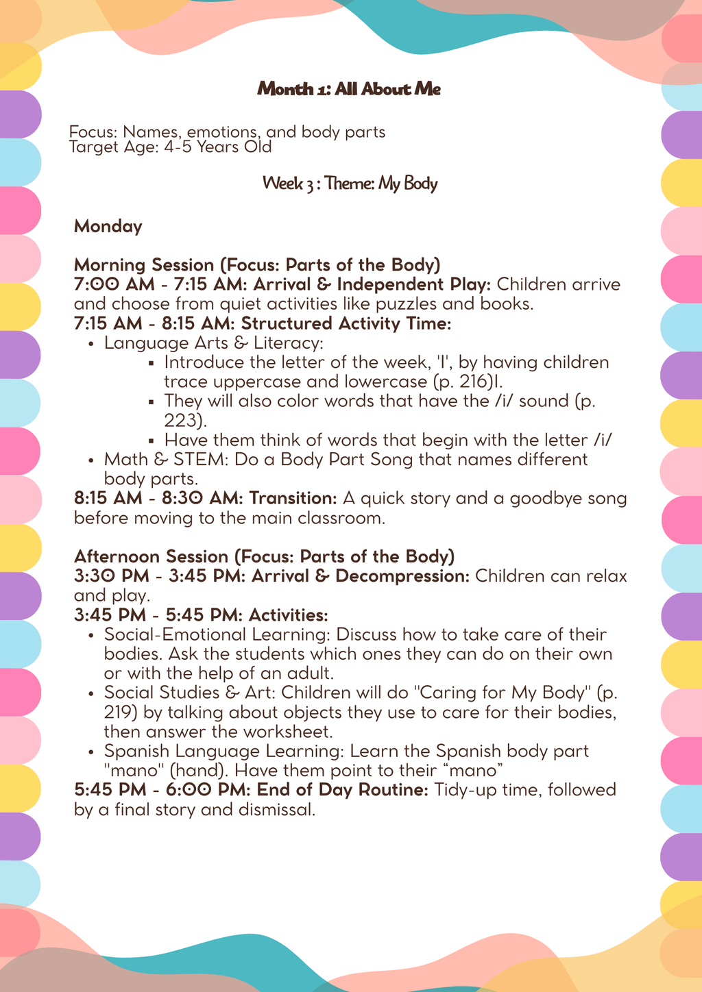 4–5 Years Old- Lesson Plan: All About Me (Month 1) | Everyday Play N Learn Curriculum Series