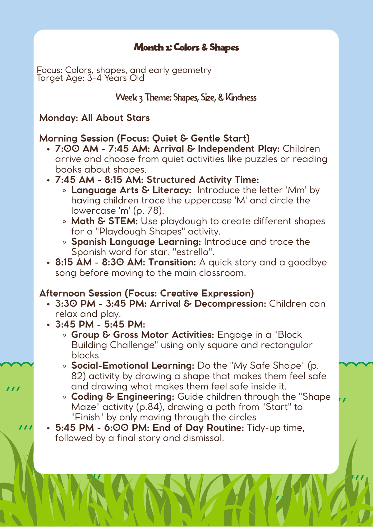3–4 Years Old- Lesson Plan: Colors & Shapes (Month 2) | Everyday Play N Learn Curriculum Series
