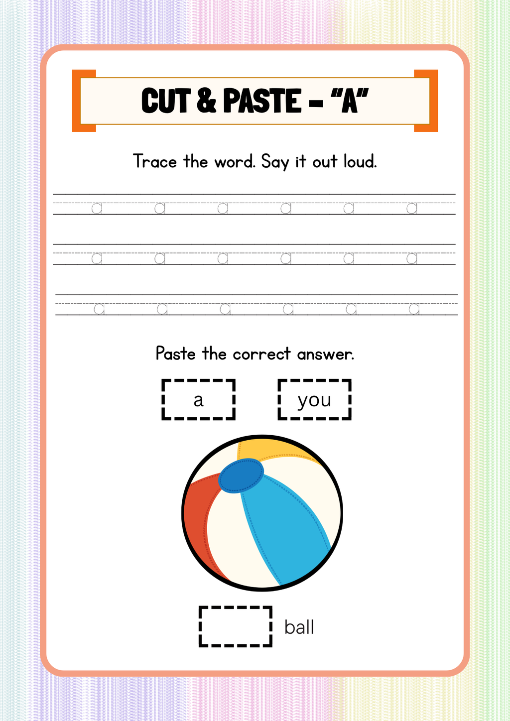 Level 1 - Beginning Reading Activity Pack (Ages 4-5) | Early Childhood Literacy & Phonics