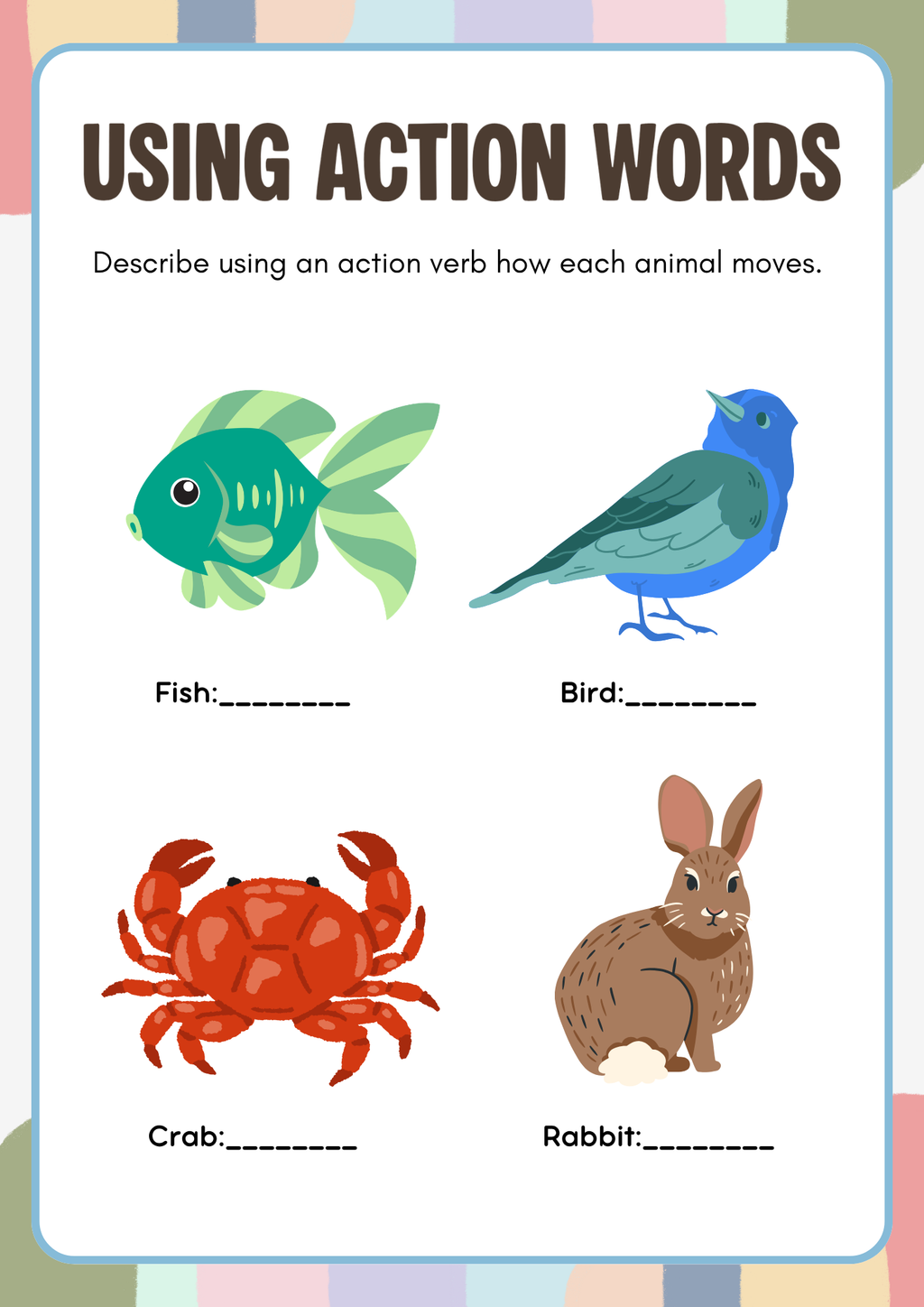 Action Words Adventure Activity Pack (Grades 1-2) | Primary Verbs & Action Words Worksheets