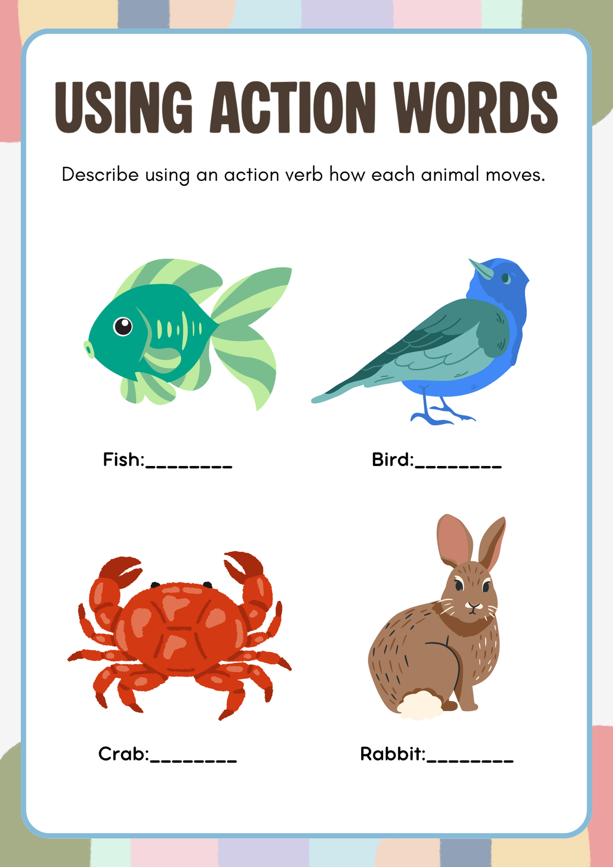 Action Words Adventure Activity Pack (Grades 1-2) | Primary Verbs & Action Words Worksheets