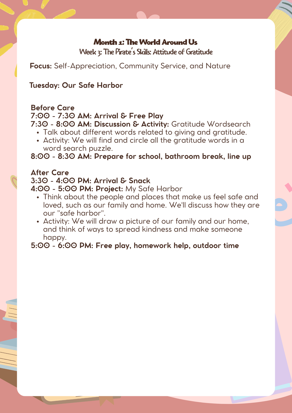 3rd–5th Grade: Lesson Plan: Adventure of Gratitude and Gold (Month 2) | Everyday Play N Learn Curriculum Series