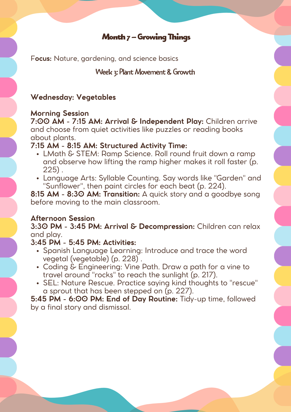 4–5 Years Old- Lesson Plan: Growing Things (Month 7) | Everyday Play N Learn Curriculum Series