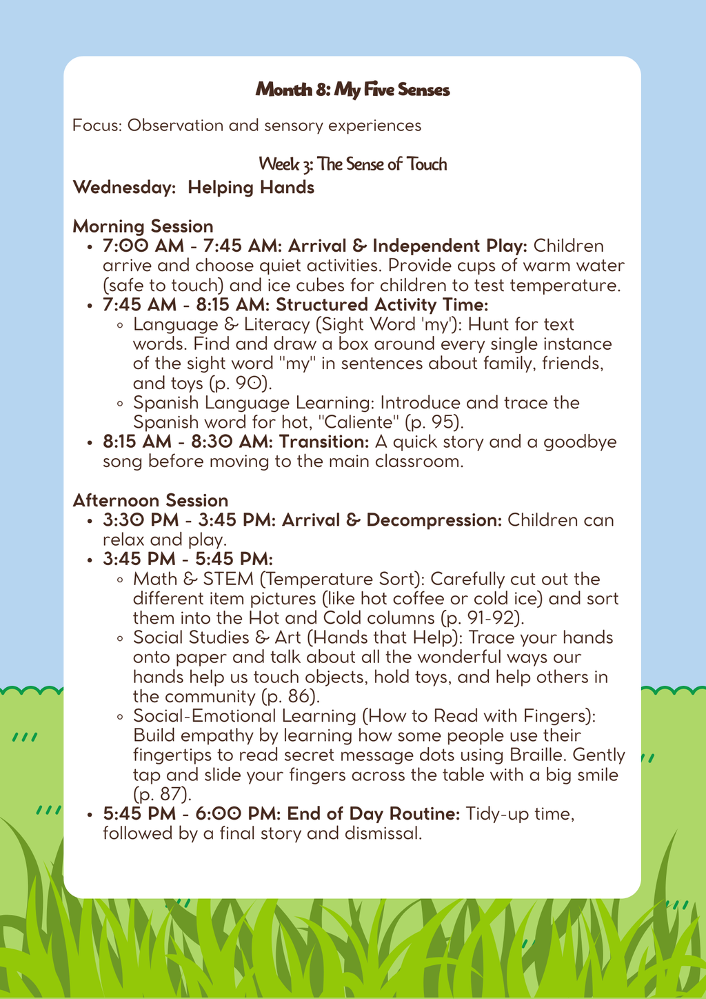 3–4 Years Old- Lesson Plan: My Five Senses (Month 8) | Everyday Play N Learn Curriculum Series