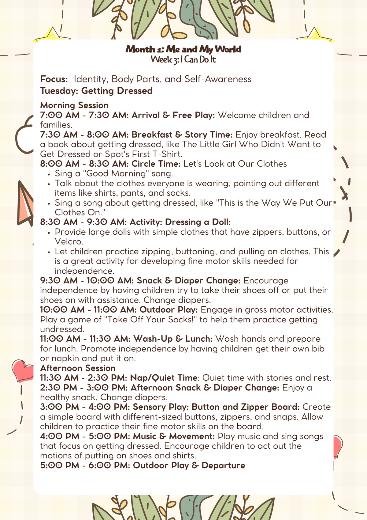 18–24 Months: 1 Lesson Plan: Me and My World (Month 1) | Everyday Play N Learn Curriculum Series