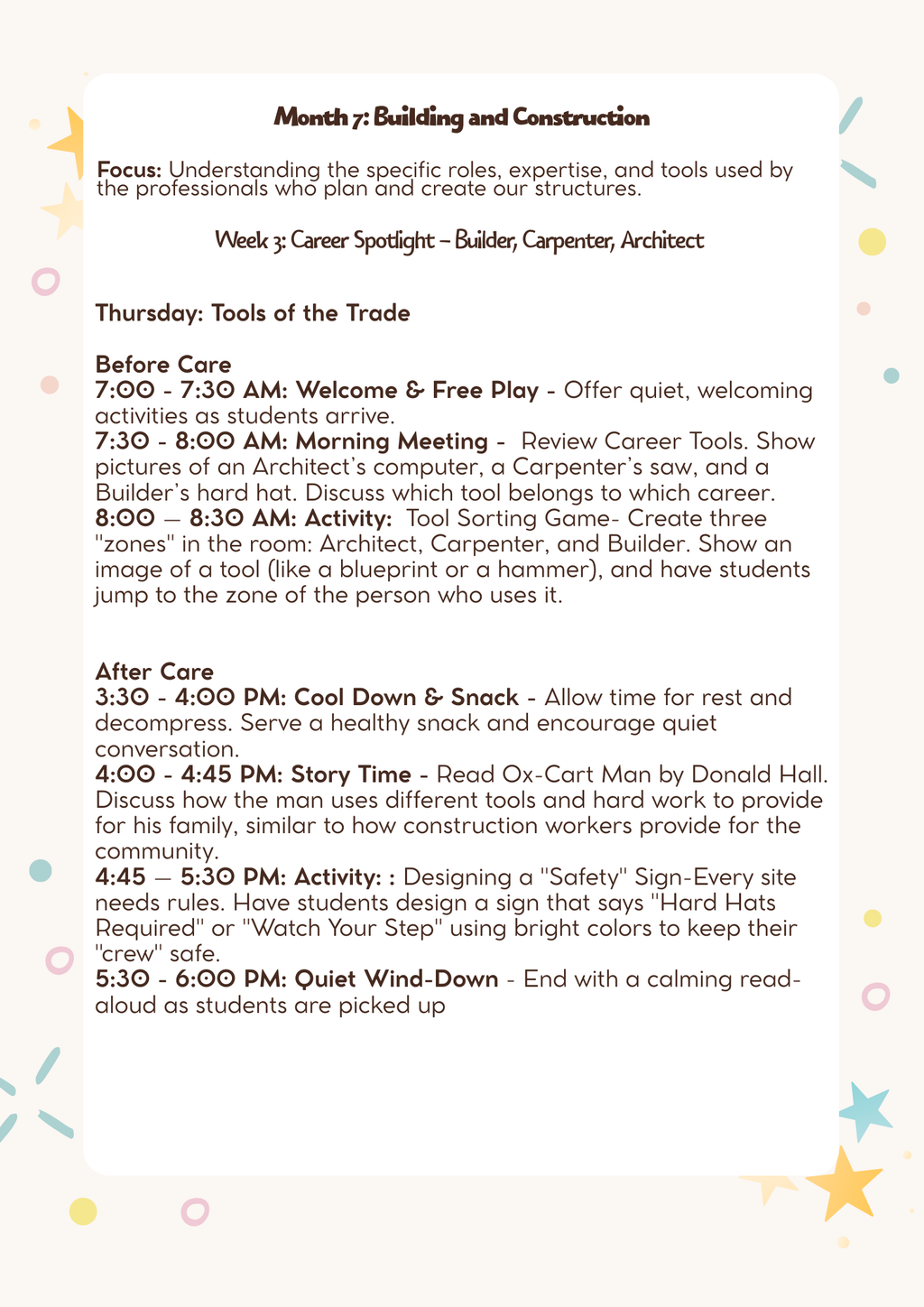 1st & 2nd Grade After-School & Before-Care Curriculum: Month 7 (March) - Building & Construction