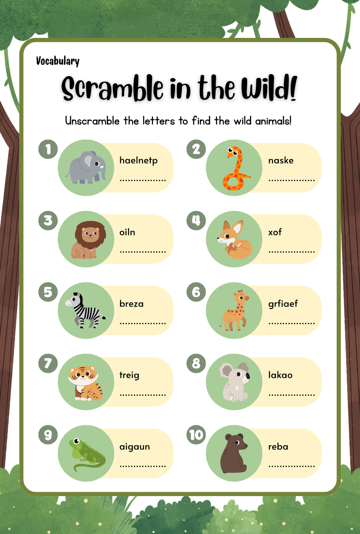 Animals Activity Pack (Ages 5-7)