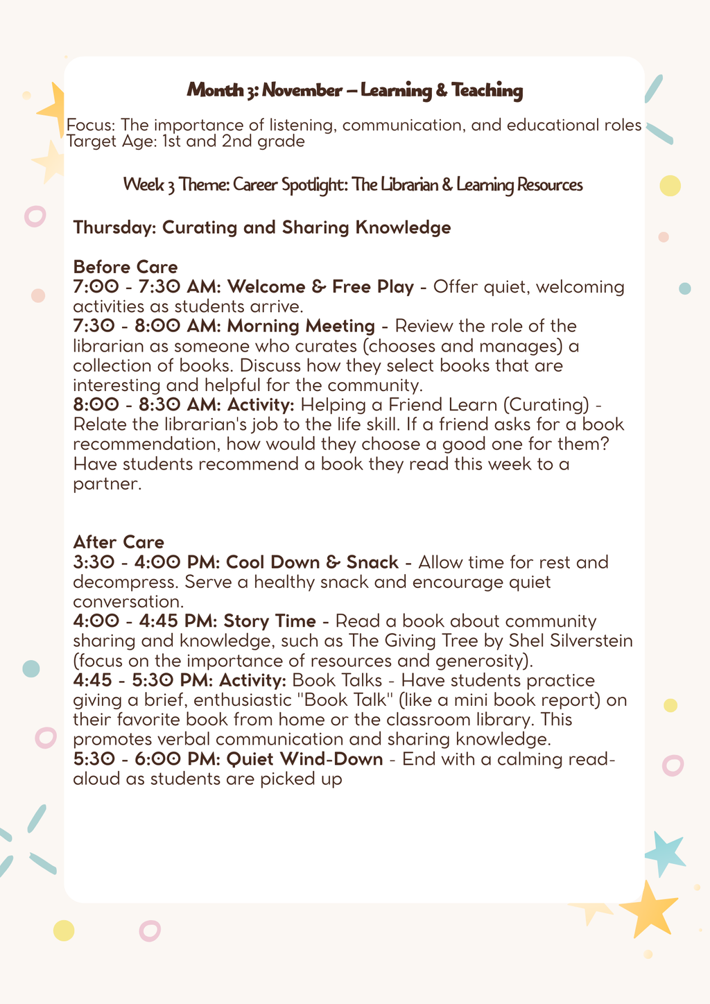 1st–2nd Grade- Lesson Plan: Learning & Teaching (Month 3)   | Everyday Play N Learn Curriculum Series