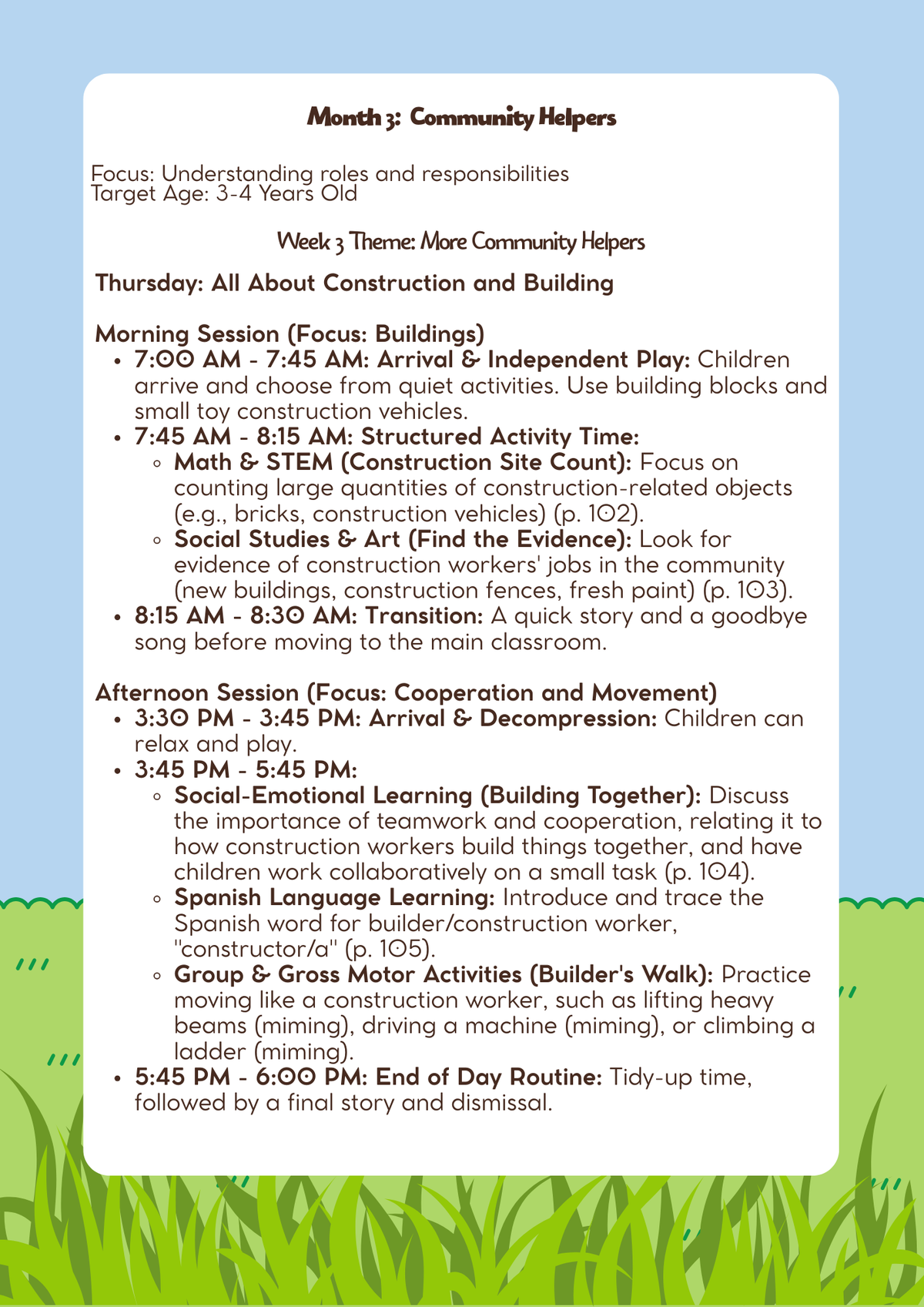 3–4 Years Old- Lesson Plan: Community Helpers (Month 3) | Everyday Play N Learn Curriculum Series