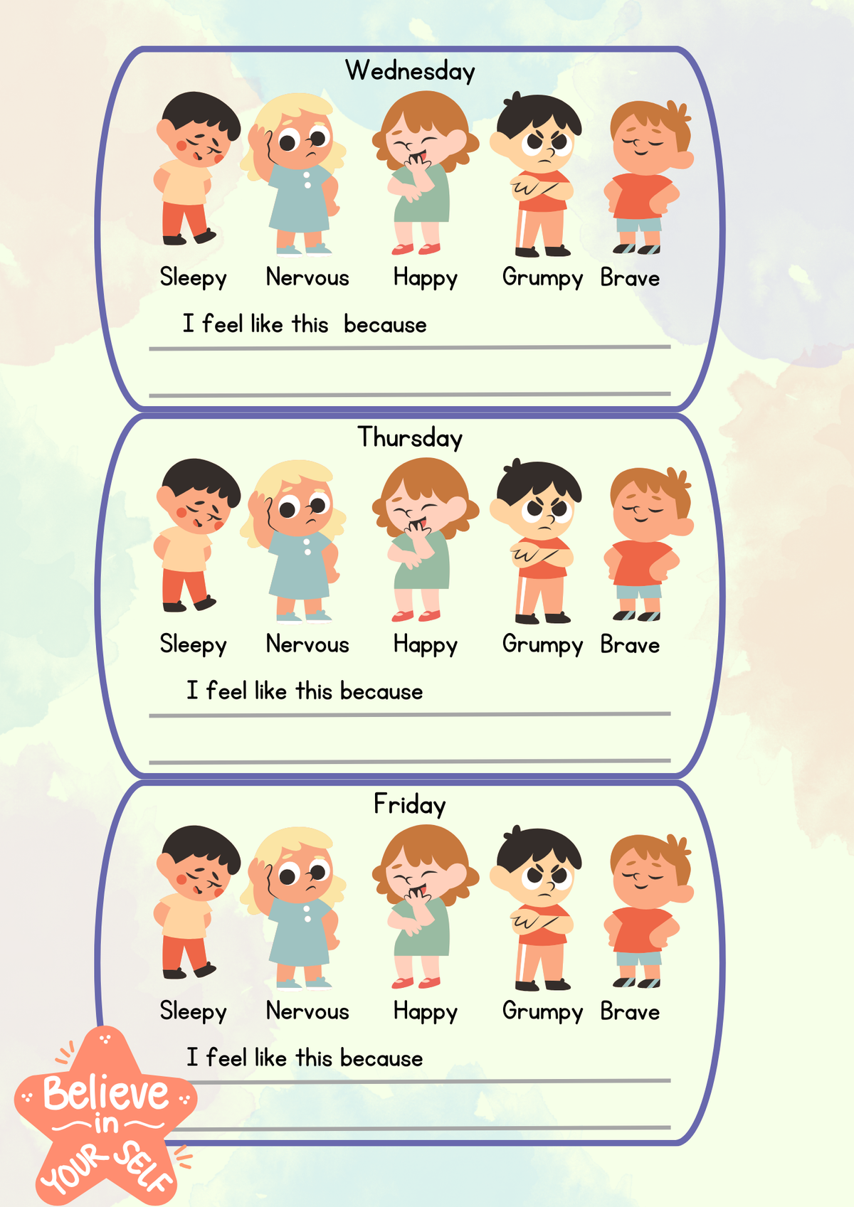 Emotions Journal (Ages 6–12) | Guided Social-Emotional Learning & Mood Tracking Workbook