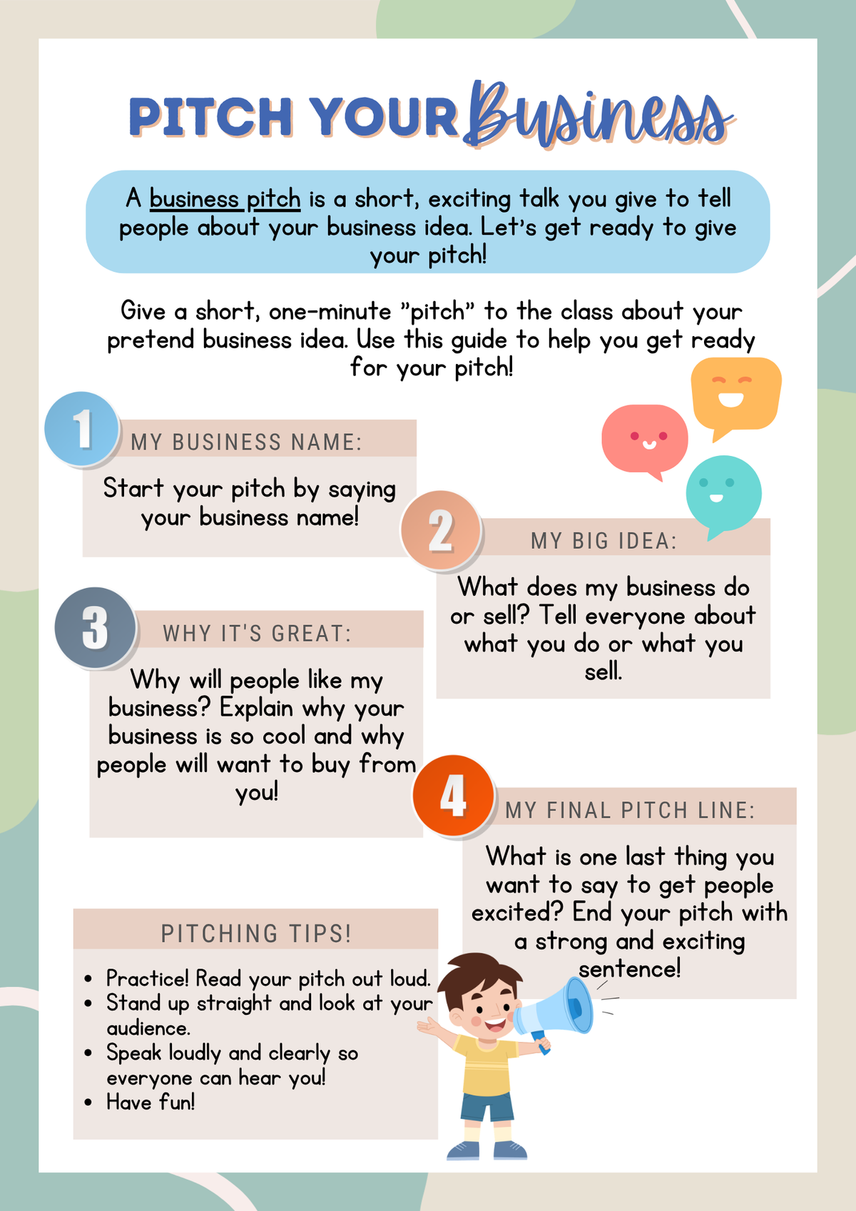 Entrepreneurship 101 Activity Pack (Grades 1-2) | Kids Business Plan & Marketing Worksheets