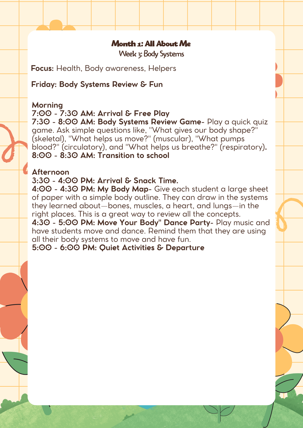 1st–2nd Grade- Lesson Plan: All About Me (Month 1) | Everyday Play N Learn Curriculum Series