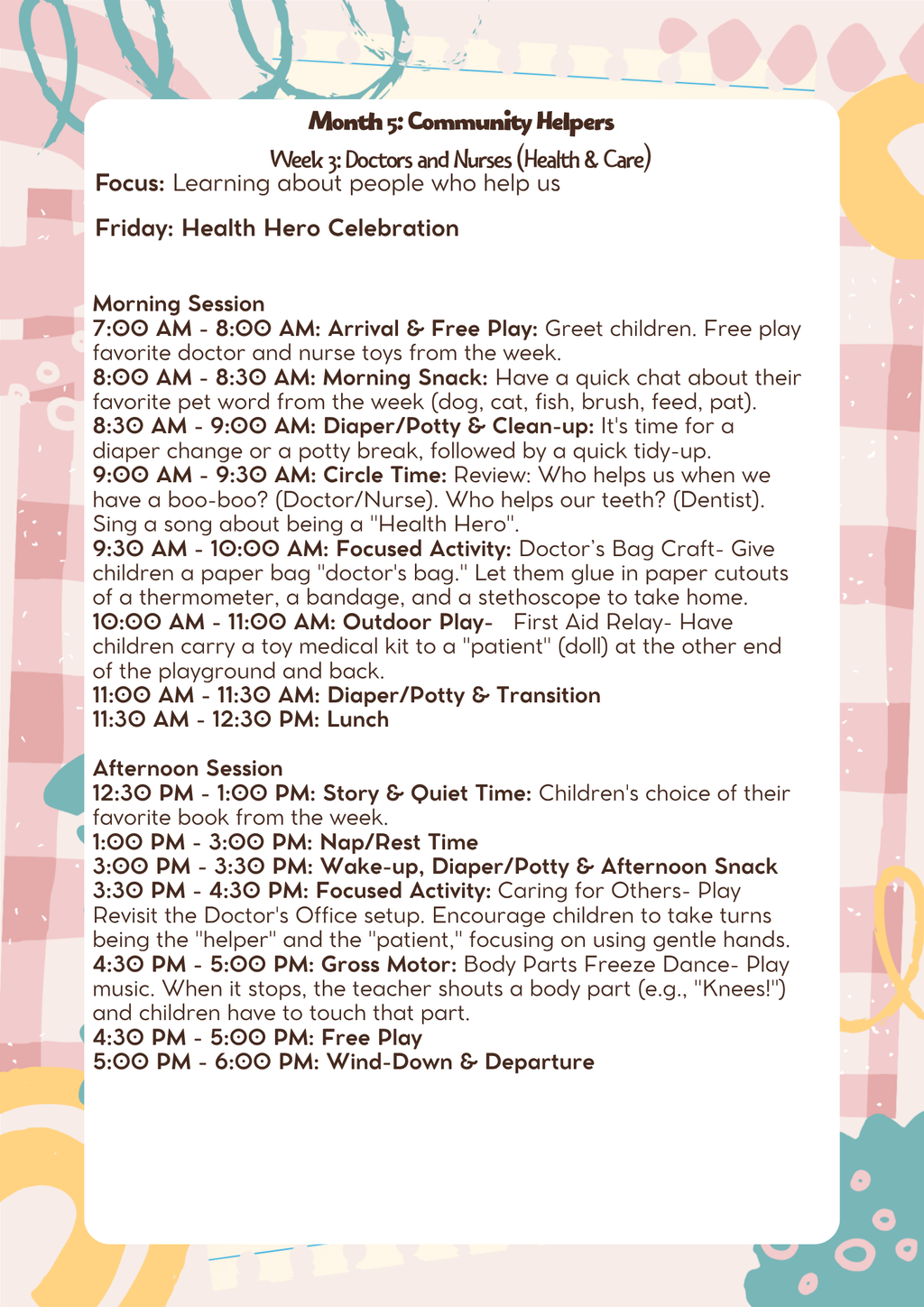 2 Years Old- Lesson Plan: Community Helpers (Month 5) | Everyday Play N Learn Curriculum Series