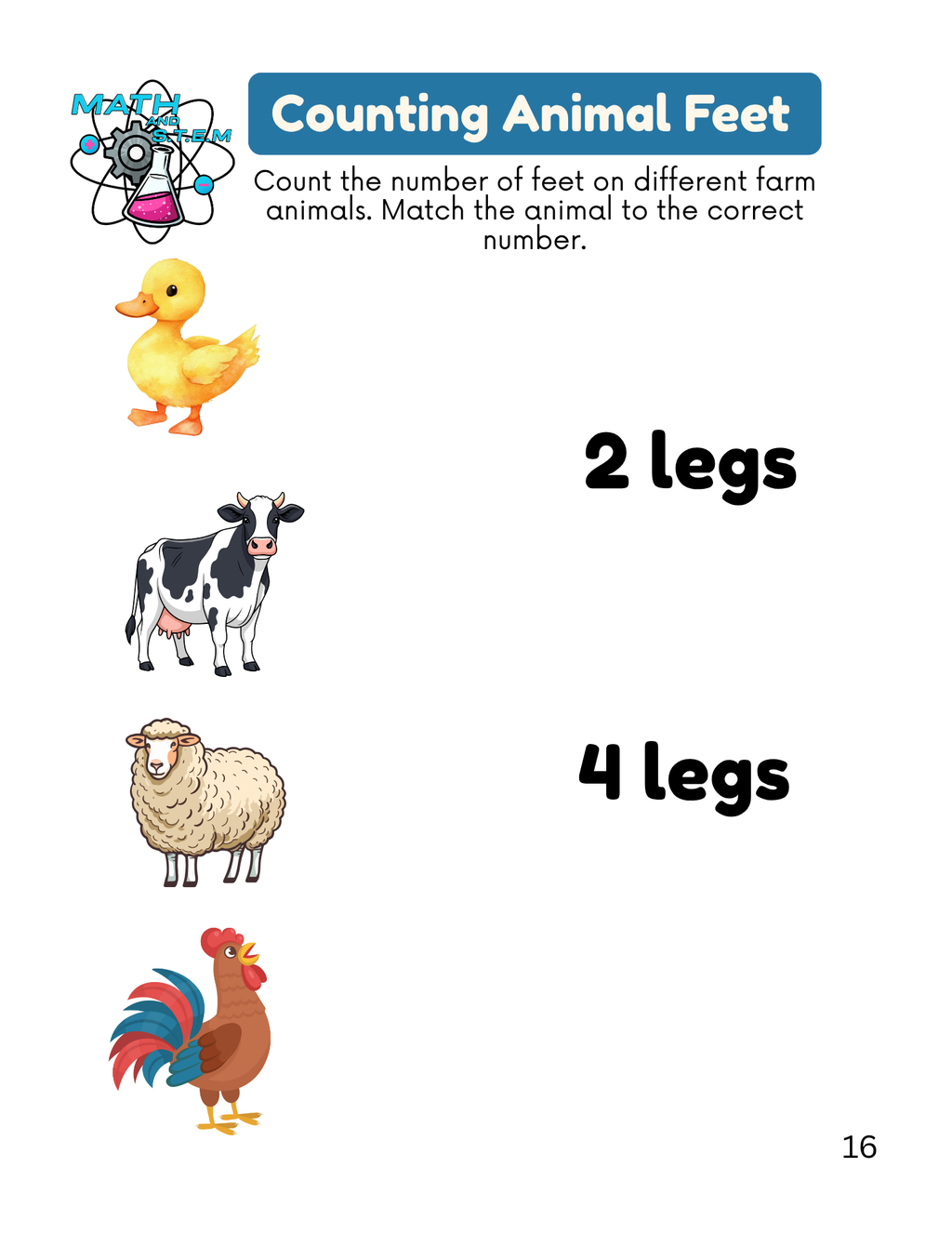 Preschool Workbook Month 4: Animals Around Us (Pre-K3 & Pre-K4) | December Comprehensive Curriculum