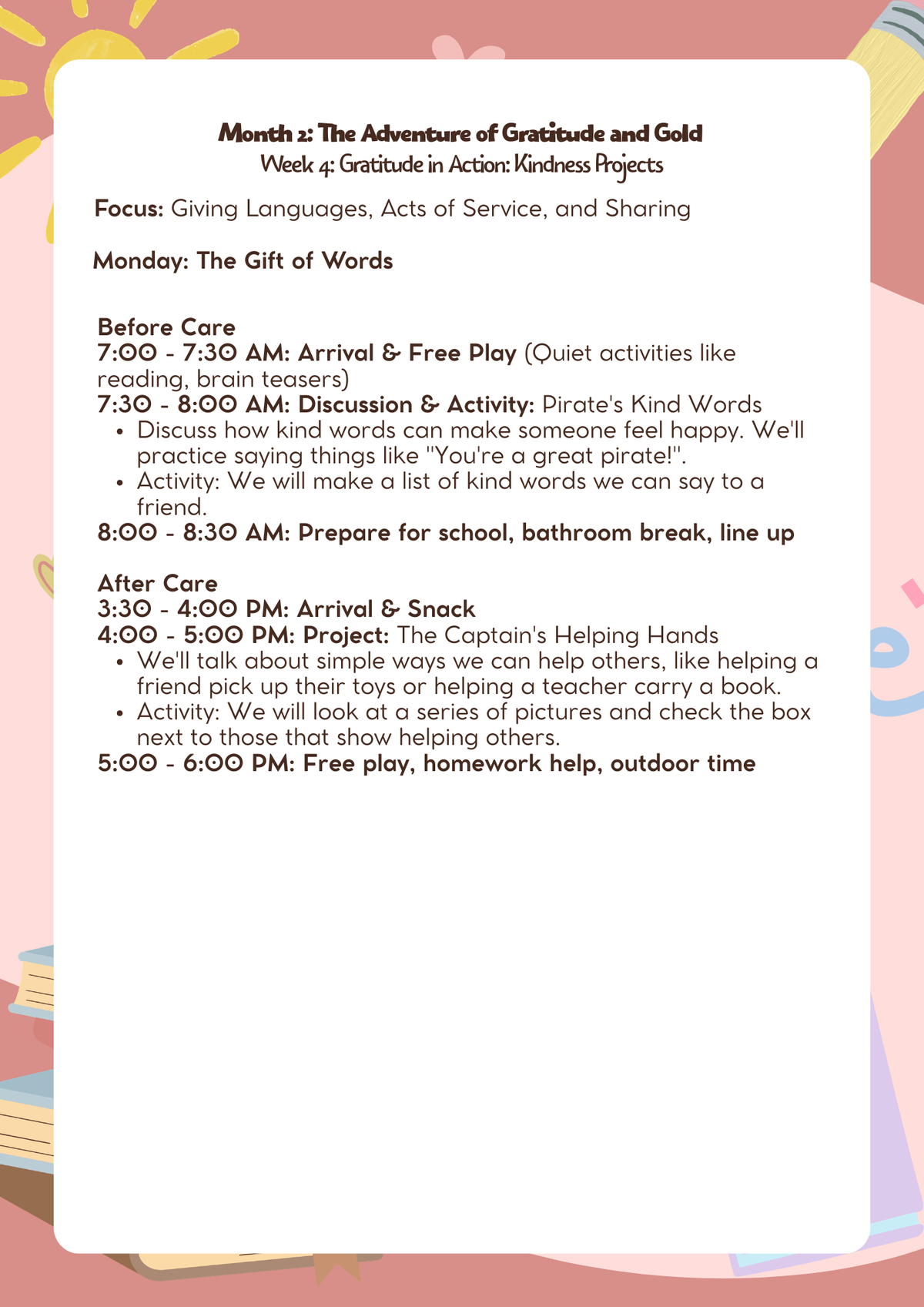 3rd–5th Grade: Lesson Plan: Adventure of Gratitude and Gold (Month 2) | Everyday Play N Learn Curriculum Series