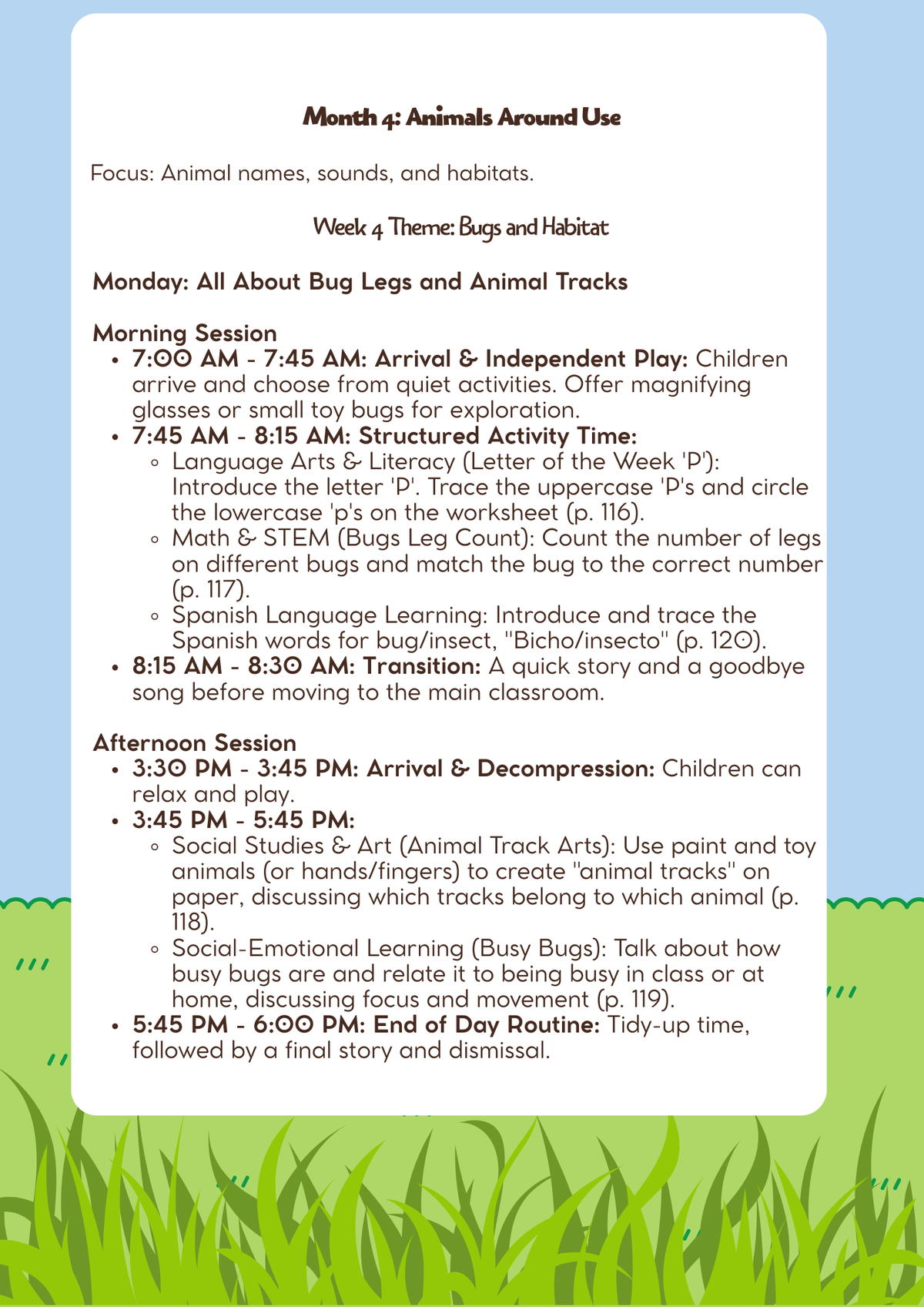 3–4 Years Old- Lesson Plan: Animals Around Us (Month 4) | Everyday Play N Learn Curriculum Series