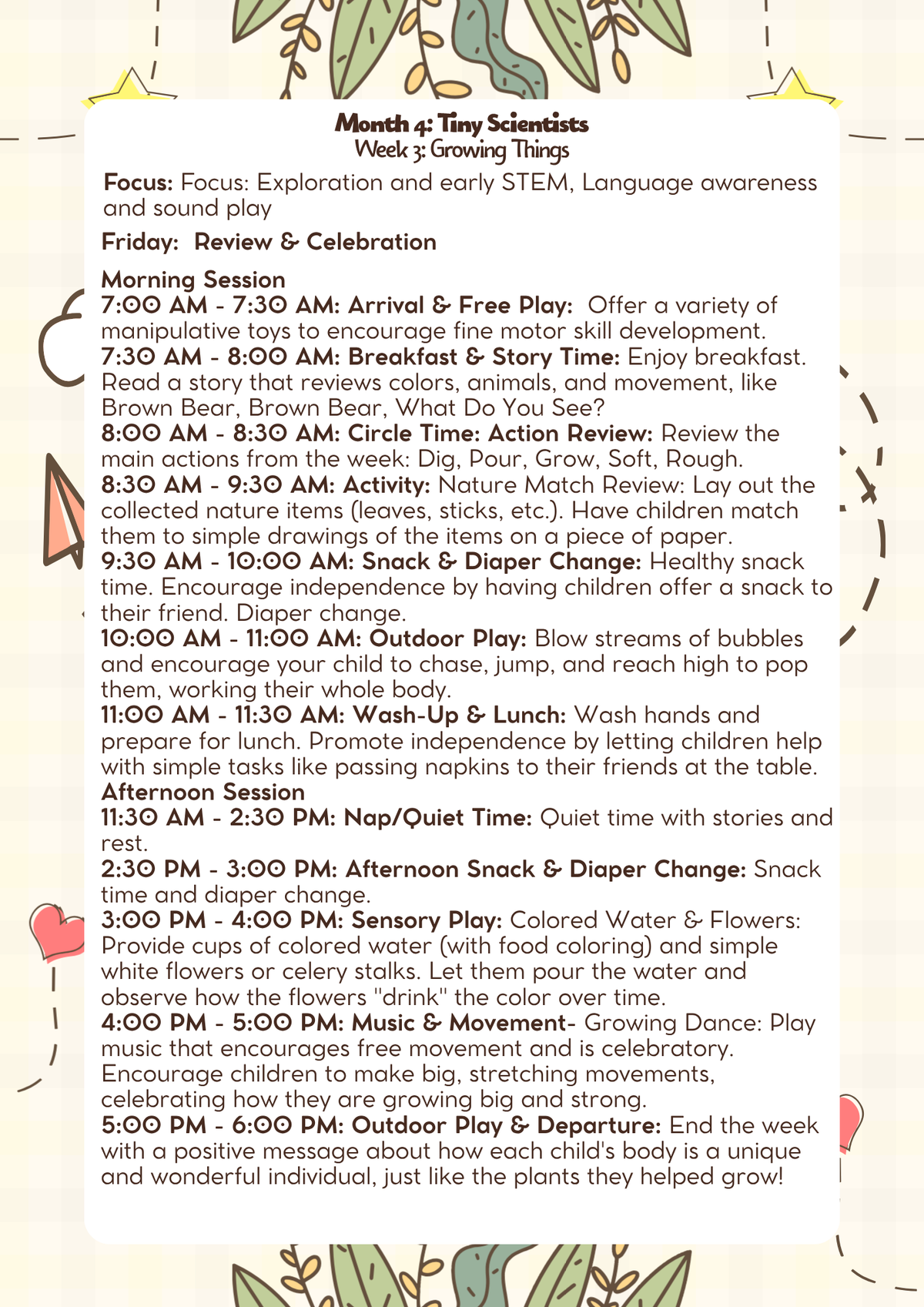 18–24 Months: Lesson Plan: Tiny Scientists (Month 4) | Everyday Play N Learn Curriculum Series