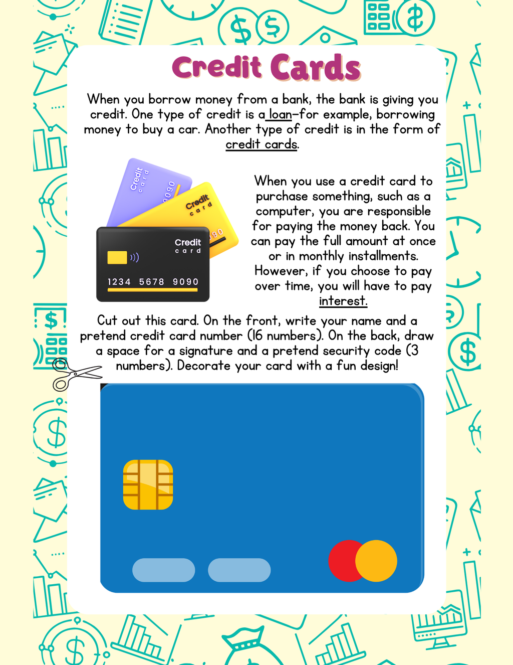 Simple Banking (Before & After Care Series) | Kids Bank Account & Check Writing Worksheets