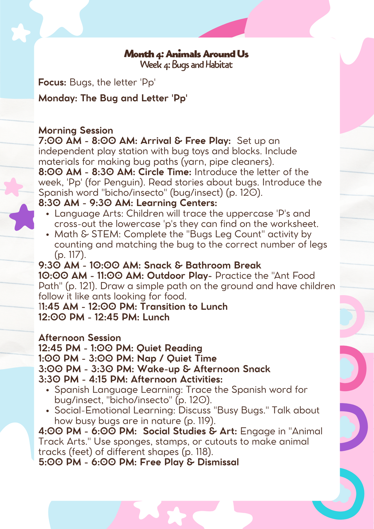 3–4 Years Old: Lesson Plan: Animals Around Us (Month 4) | Everyday Play N Learn Curriculum Series