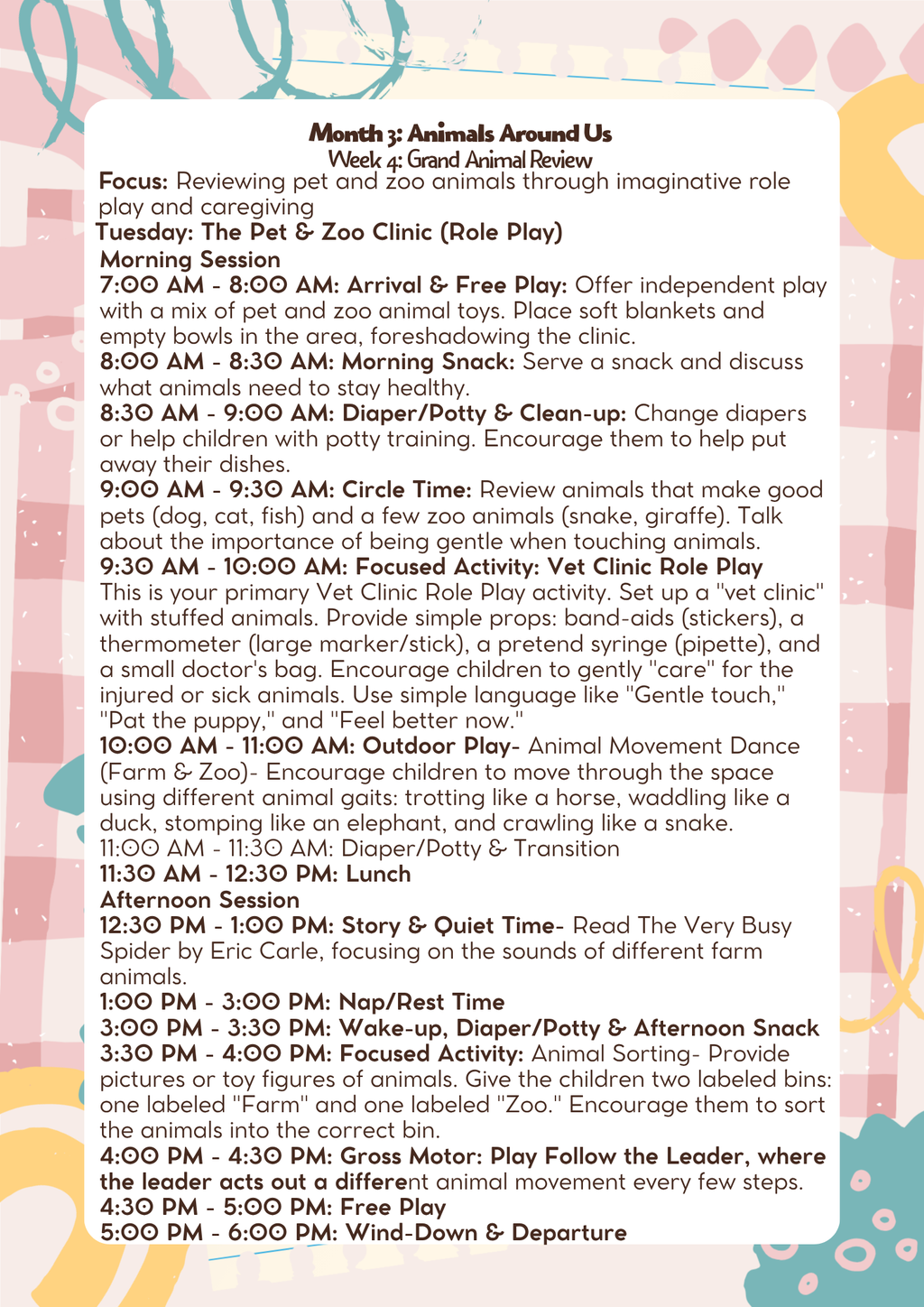 2 Years Old- Lesson Plan: Animals Around Us (Month 3) | Everyday Play N Learn Curriculum Series
