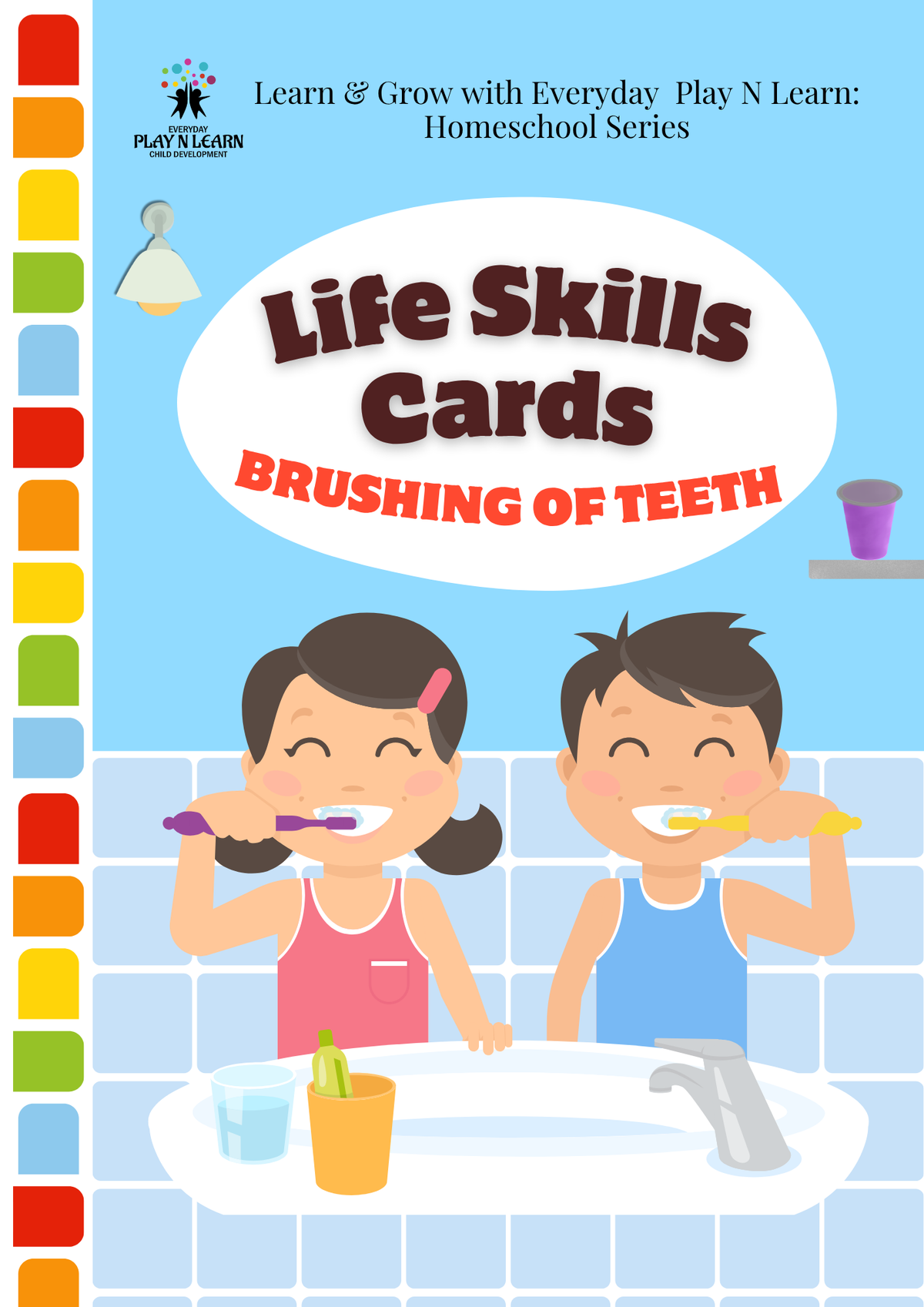 Brushing Teeth Life Skill Visual Cards | Printable Daily Routine Flashcards for Kids