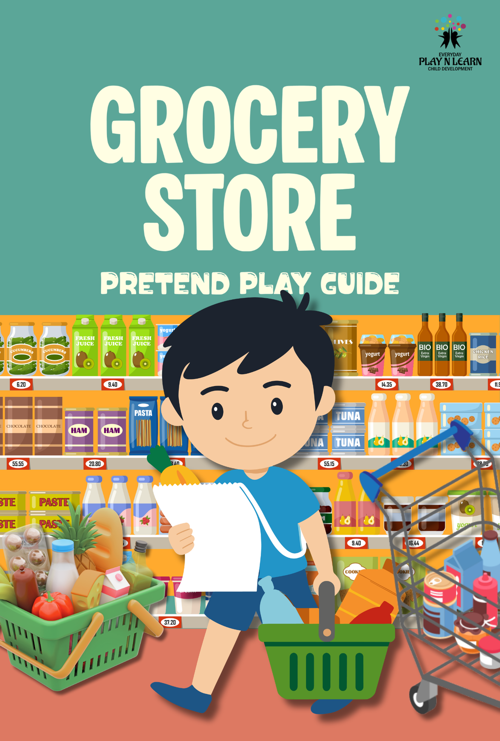 Grocery Store Pretend Play Guide | Printable Market Role-Play & Early Math Activity Workbook