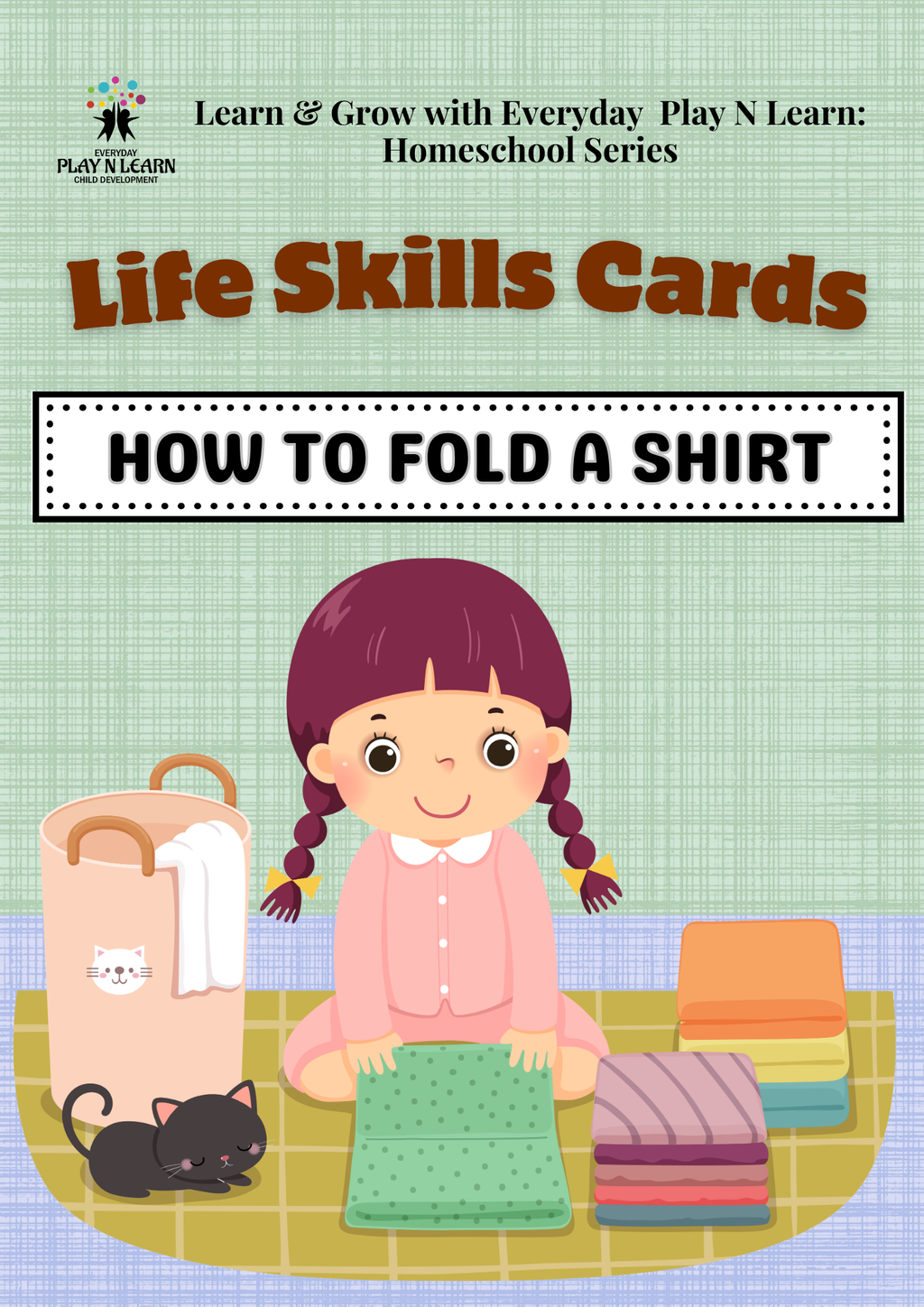 How to Fold a Shirt Life Skill Cards & Routine Checklist | Printable Laundry Practice Flashcards for Kids