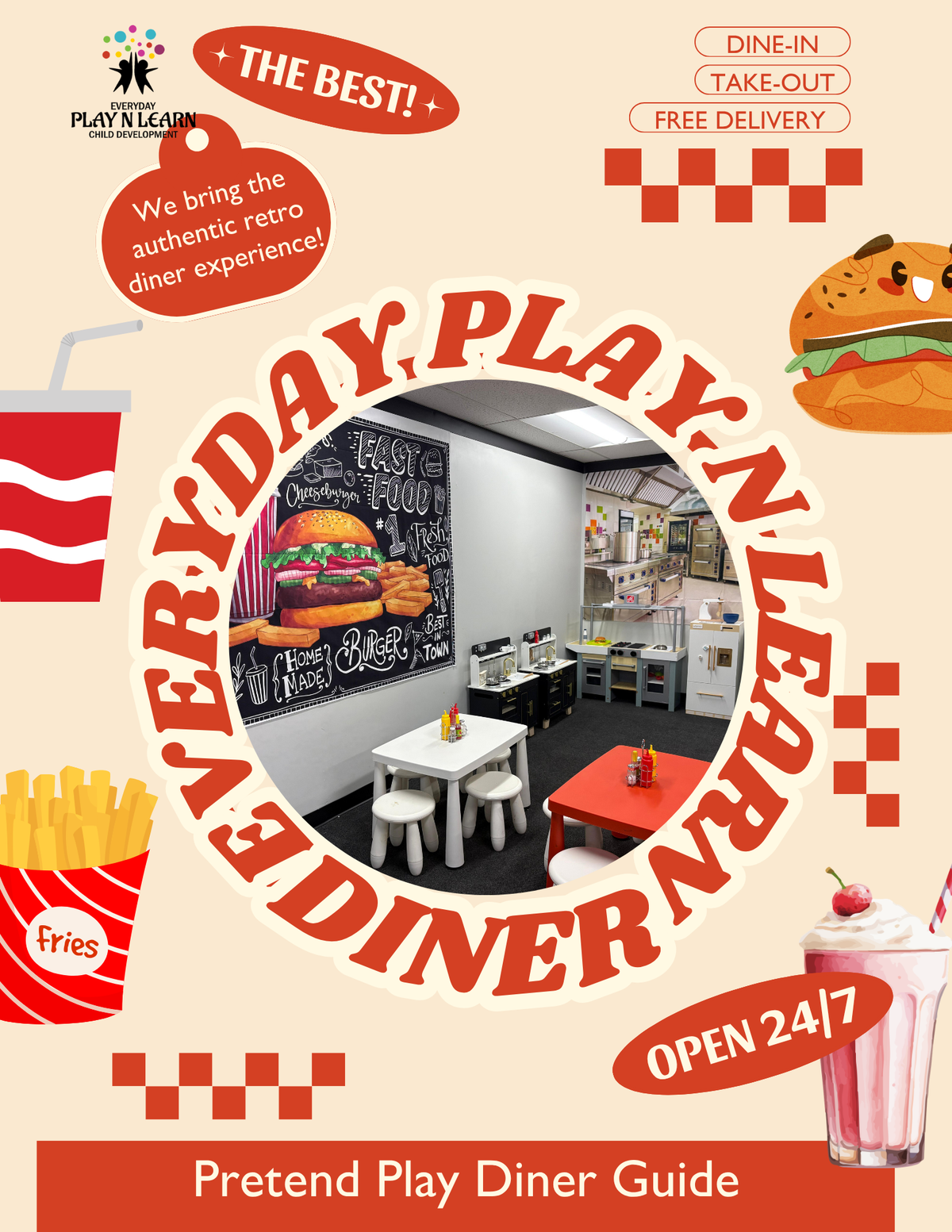 Diner Pretend Play Activity Guide | Printable Restaurant Role-Play & Applied Math Workbook