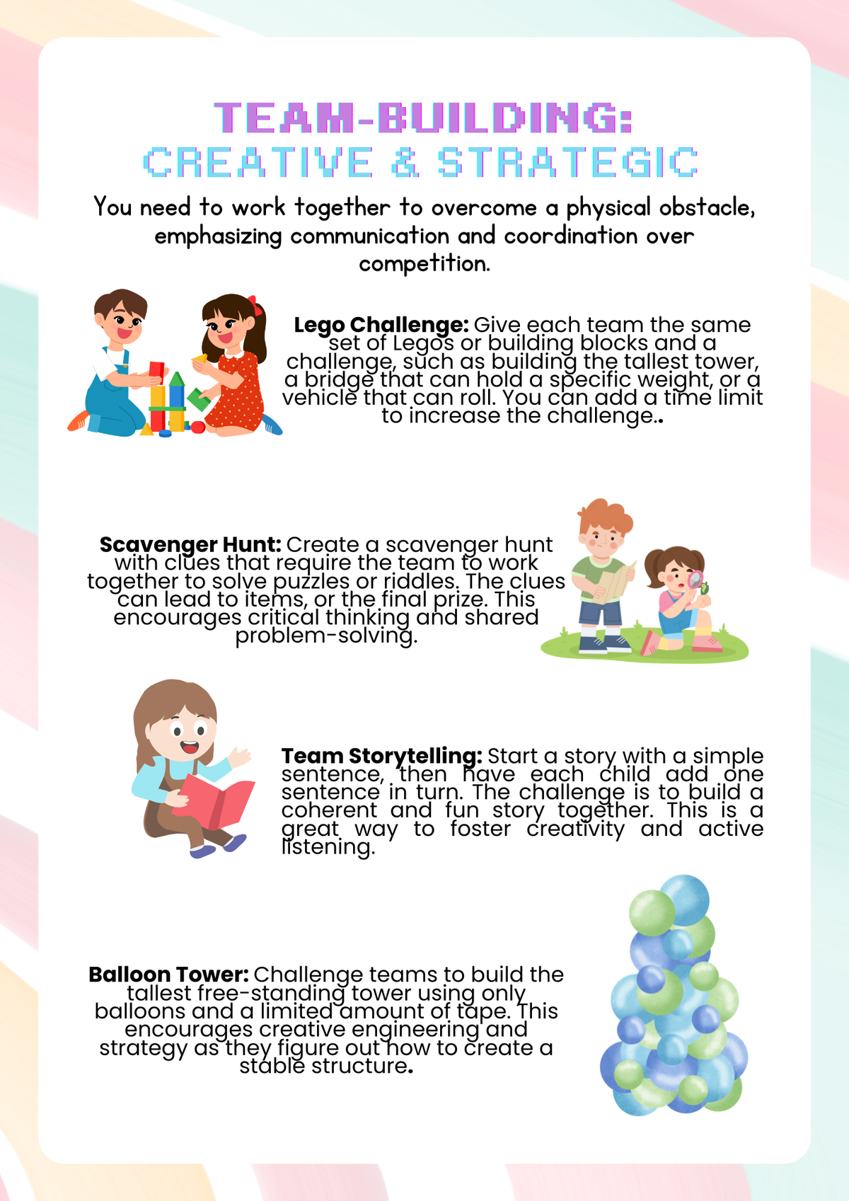 Teamwork & Leadership (Before & After Care Series) Kids Group Games & Social Skills Worksheets