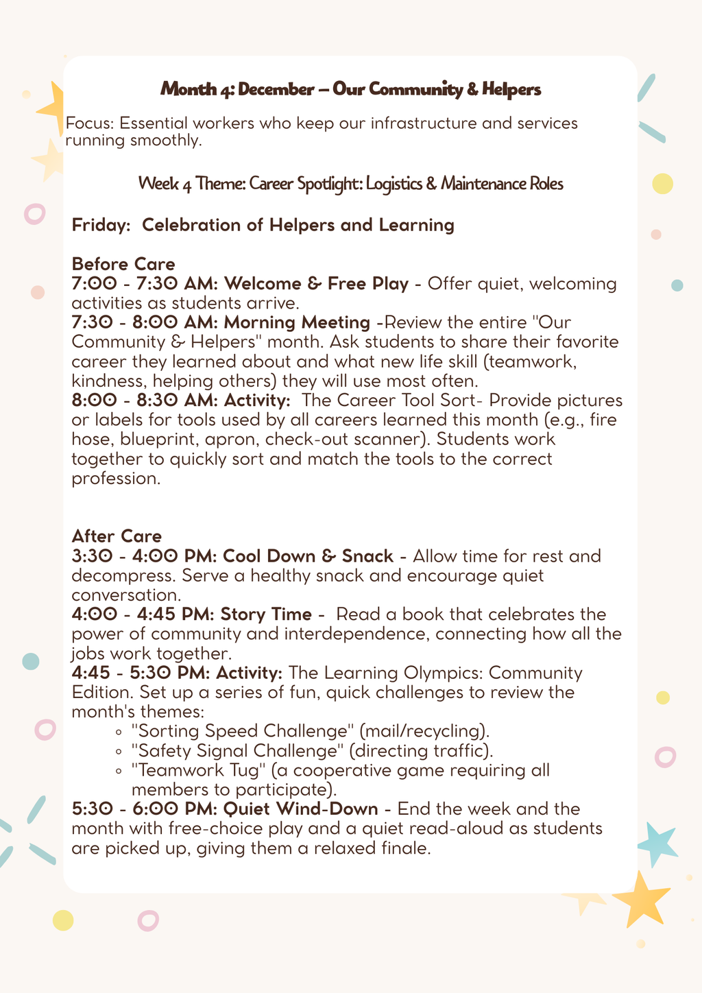 1st & 2nd Grade After-School & Before-Care Curriculum: Month 4 - Our Community & Helpers (December)