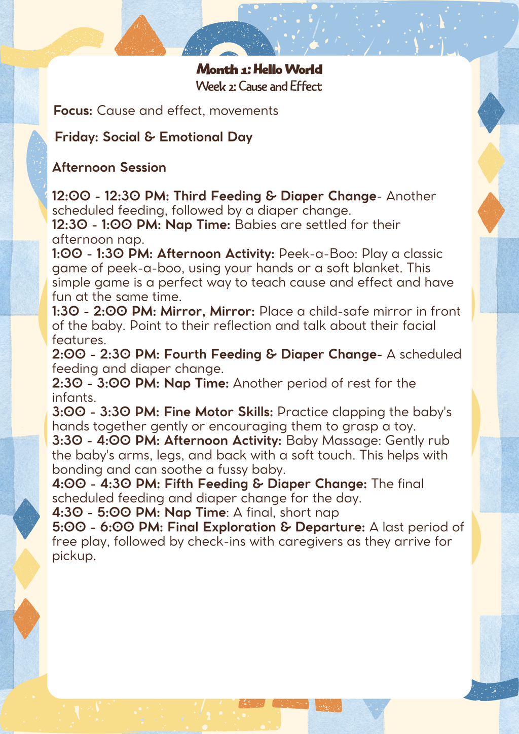 6 Weeks–12 Months: Lesson Plan: Hello World (Month 1) | Everyday Play N Learn Curriculum Series