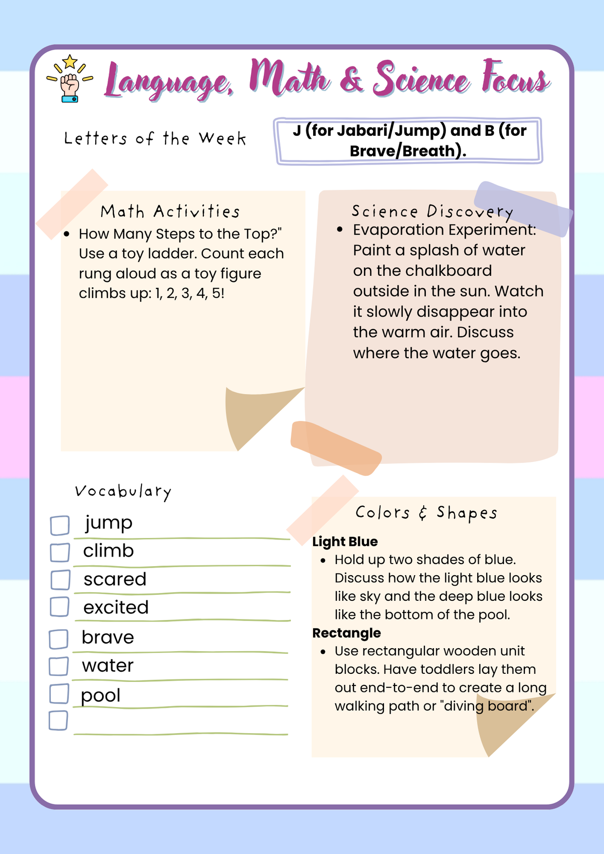 2-Year-Old Classroom: Book Week Adventure Unit: June Teacher Guide| Everyday Play N Learn Curriculum Series