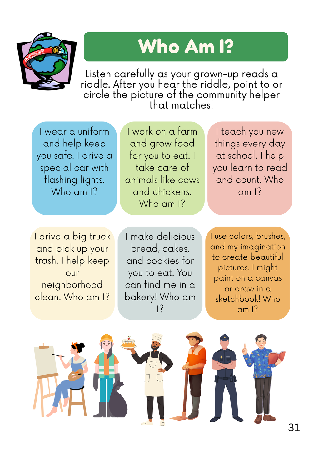 Preschool Workbook Month 3: Community Helpers (Pre-K3 & Pre-K4) | November Comprehensive Curriculum
