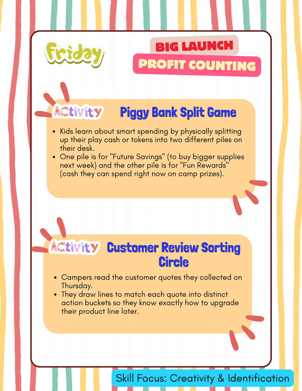 Real-World Summer Camp Curriculum: School-Age Entrepreneurship & Life Skills Guide | Everyday Play N Learn Series
