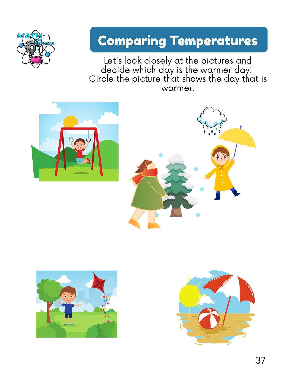 Preschool Workbook Month 5: Seasons & Weather (Pre-K3 & Pre-K4) | January Comprehensive Curriculum