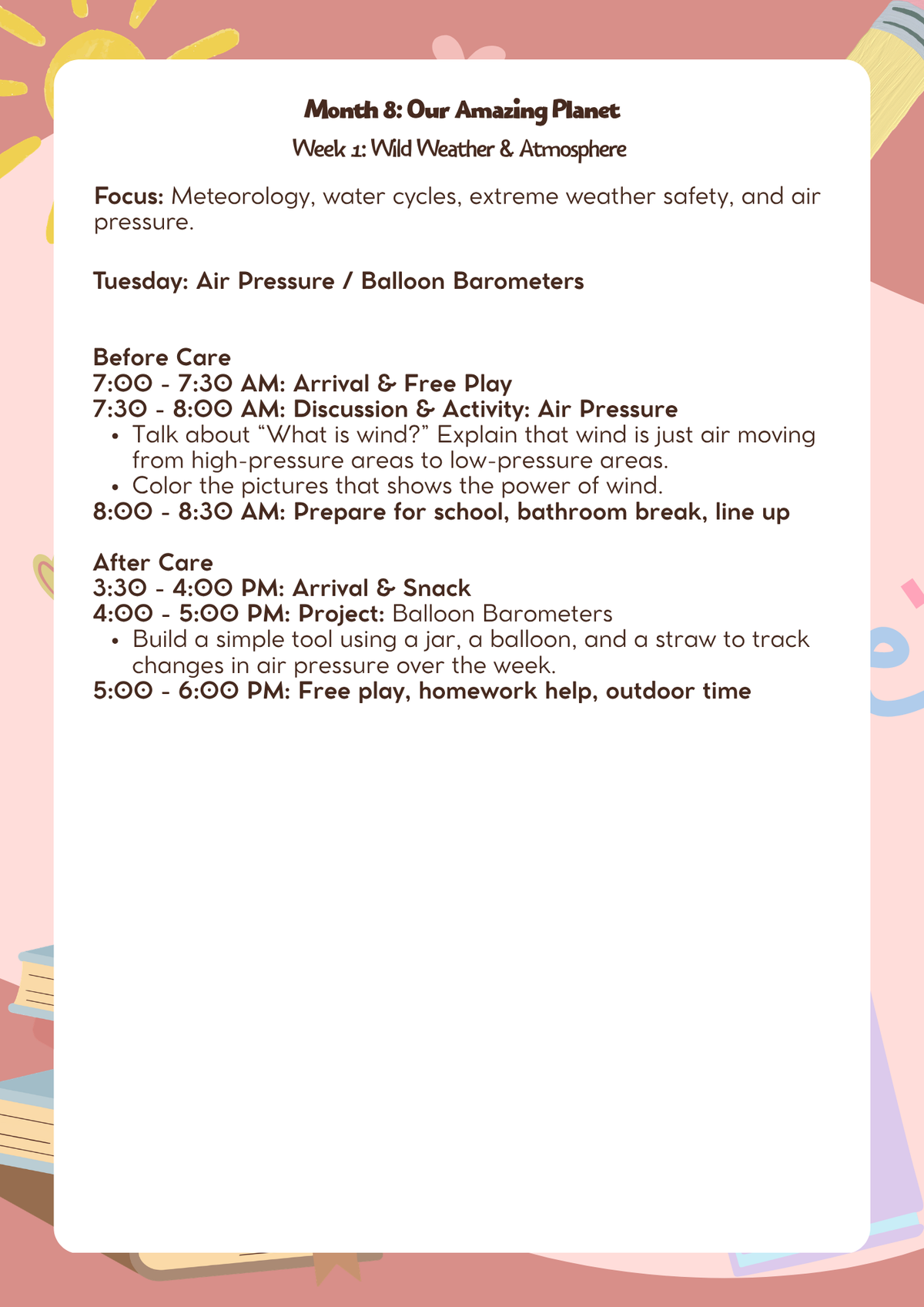 3rd–5th Grade:  Lesson Plan: Our Amazing Planet (Month 8 ) | Everyday Play N Learn Curriculum Series